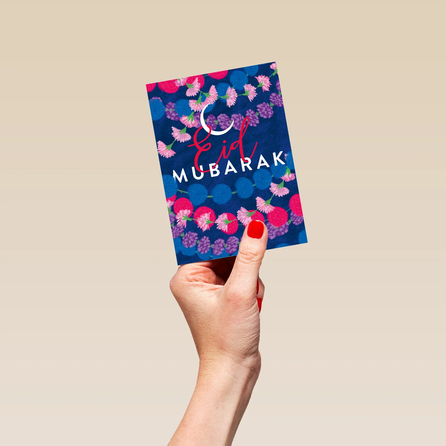 Personalised Floral Design Eid Mubarak Greetings Card - Image 4