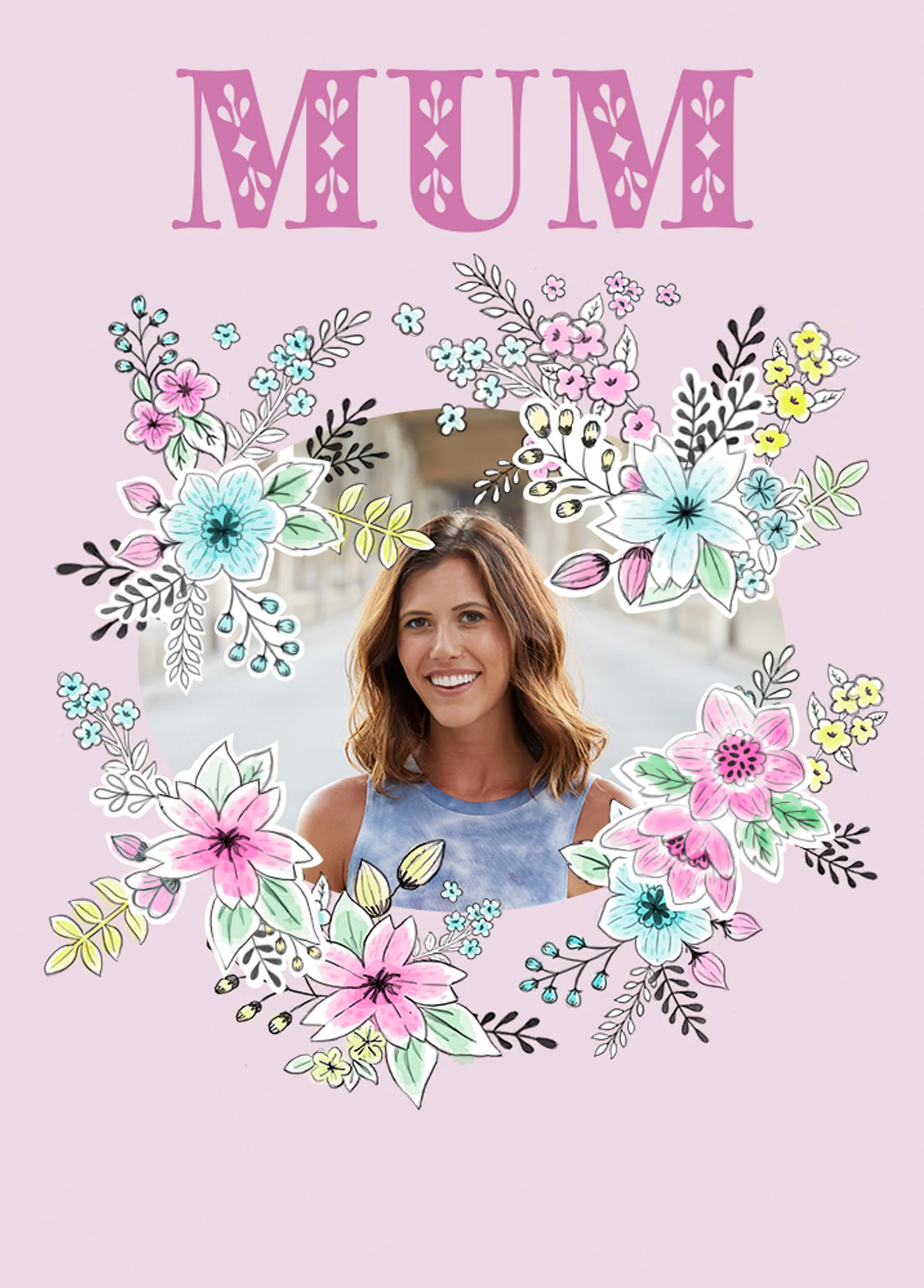 Personalised Floral Design For Mum Photo Card