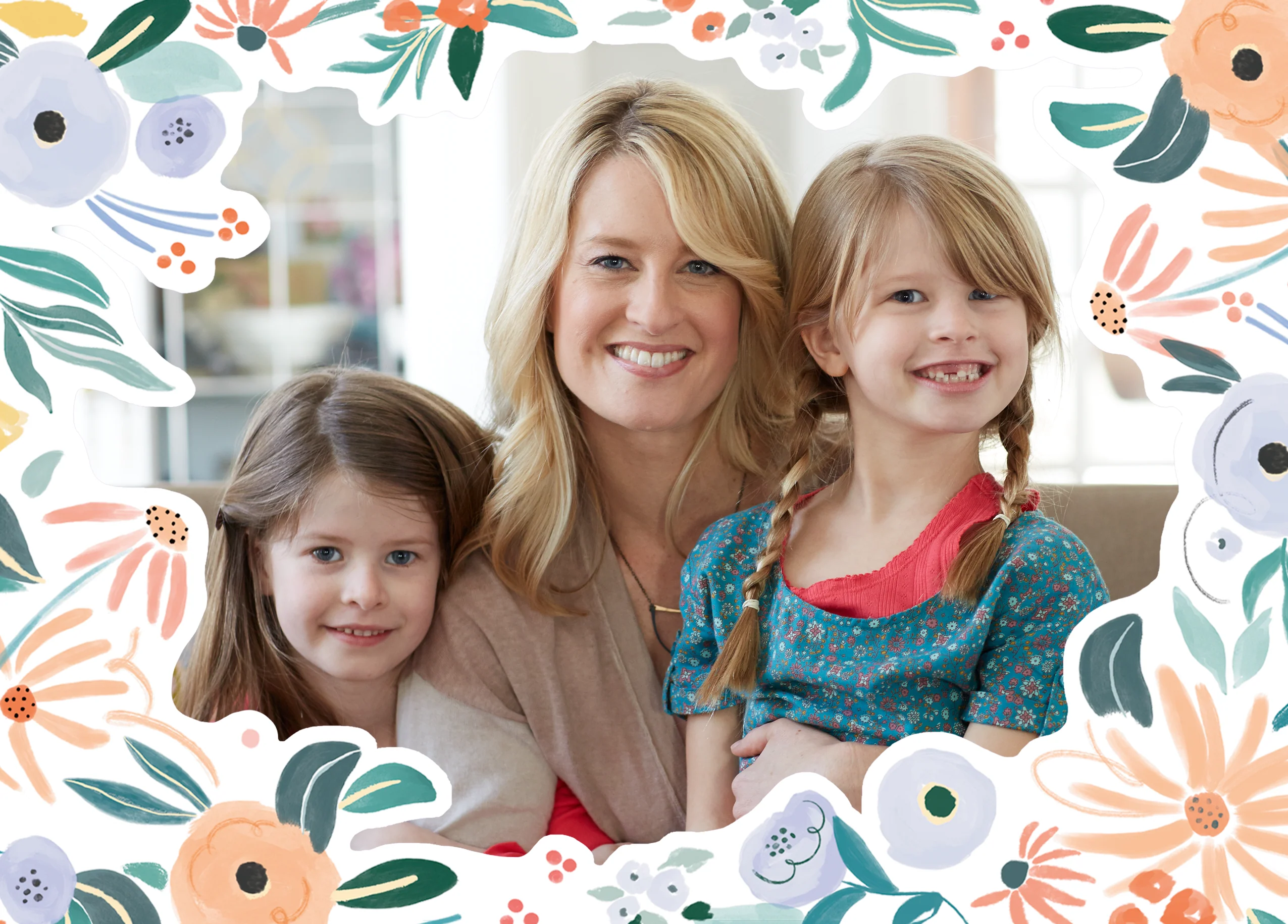 Personalised Floral Frame Photo Upload Mother's Day Card