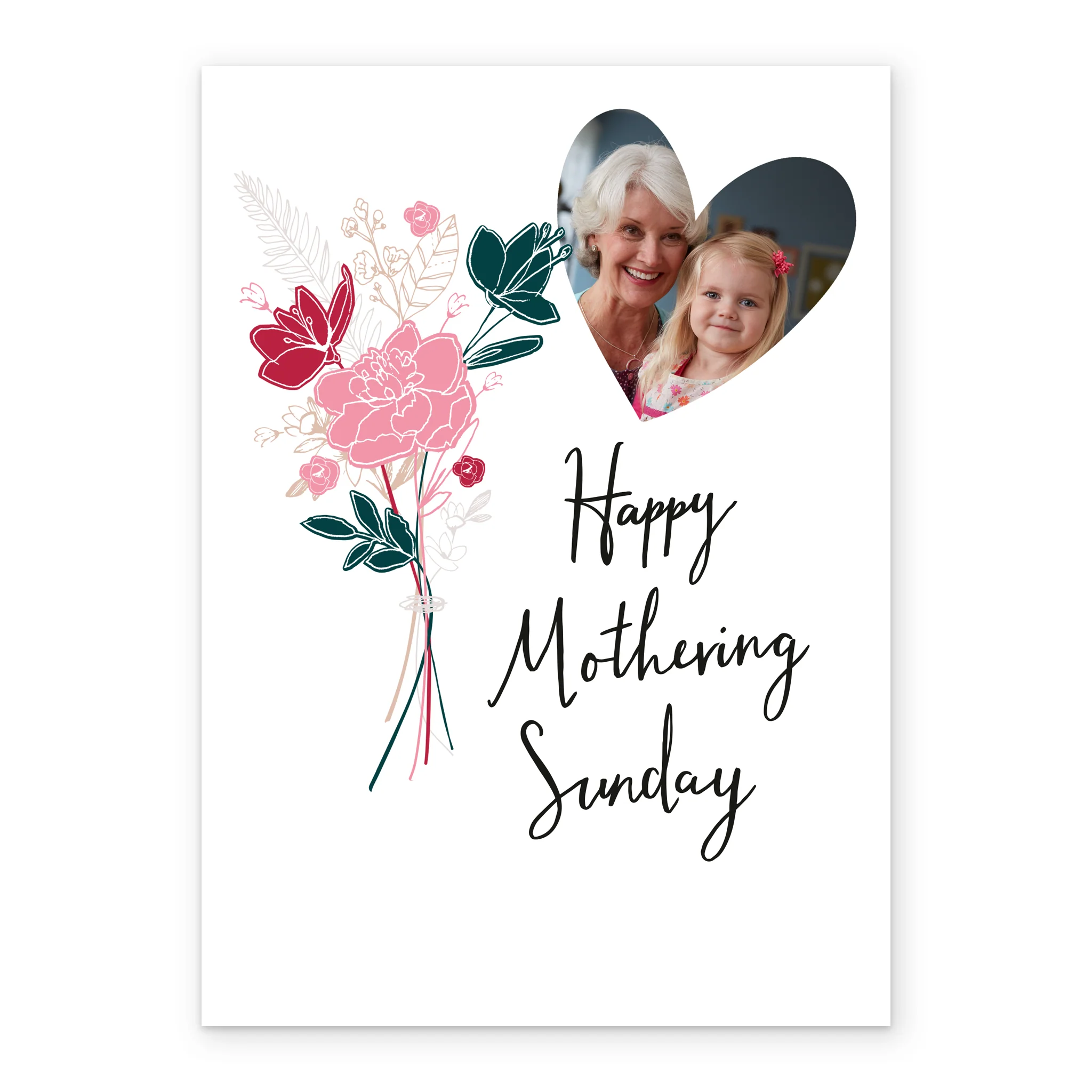 Personalised Floral Happy Mothering Sunday Mother's Day Photo Upload Card - Image 2