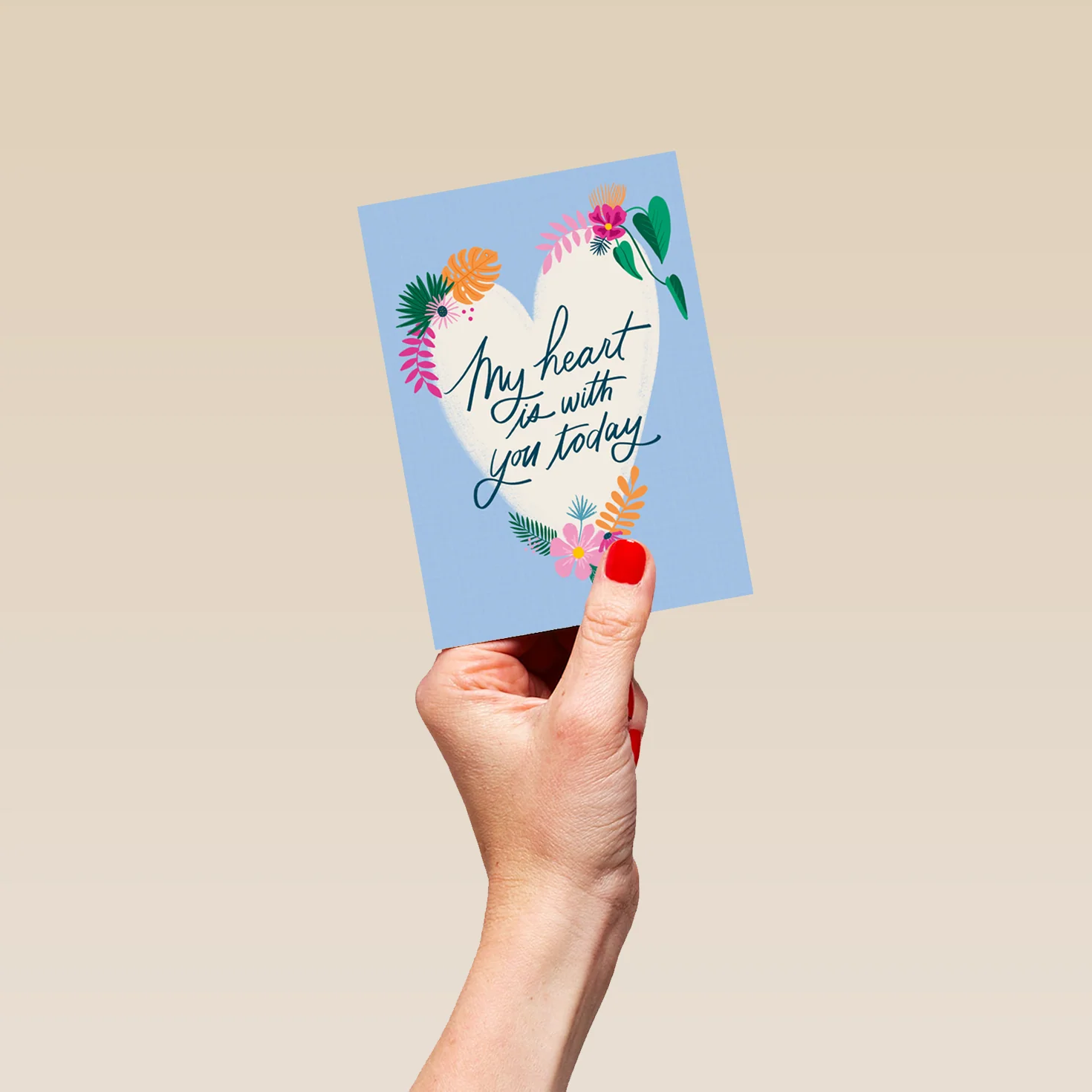 Personalised Floral Heart Thinking of You Mother's Day Card - Image 4