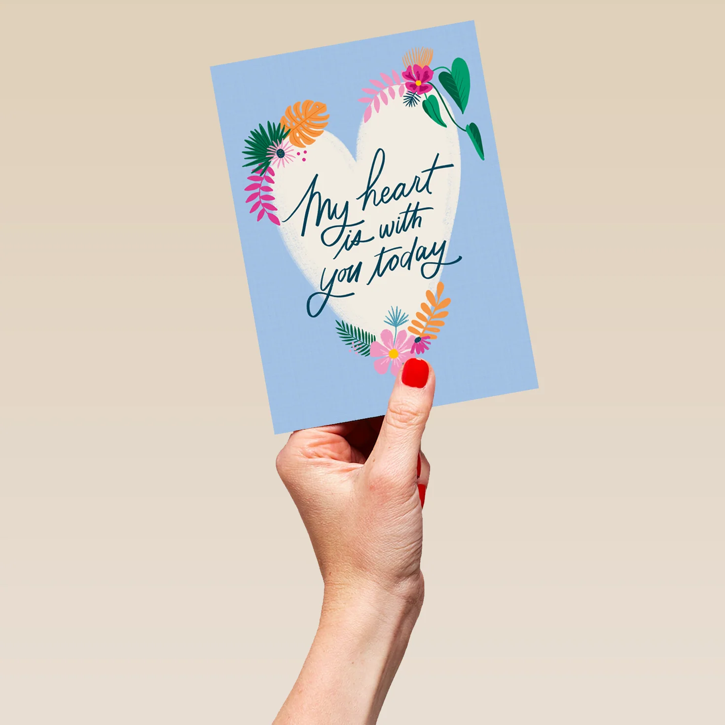 Personalised Floral Heart Thinking of You Mother's Day Card - Image 5