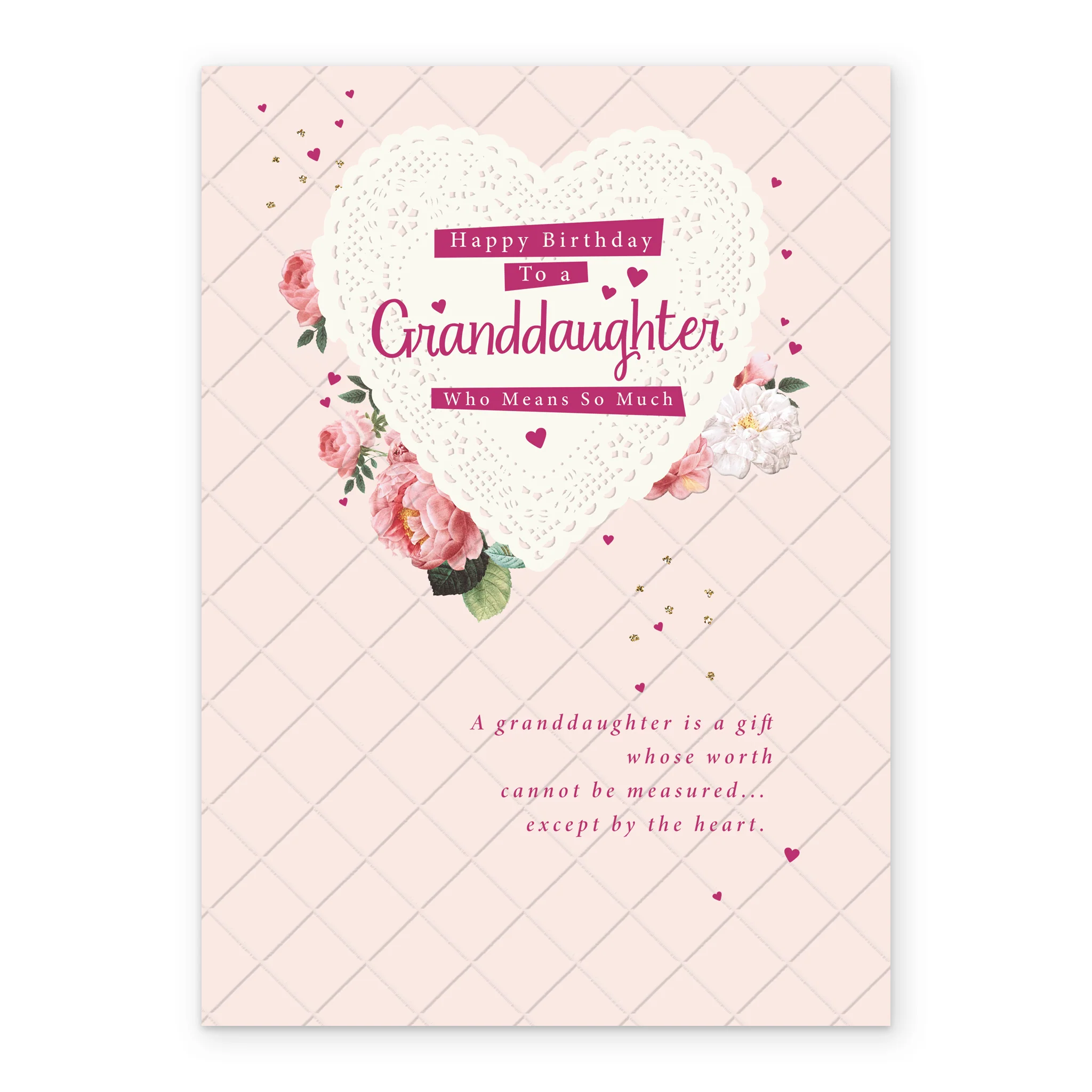 Personalised Floral Hearts Birthday Card For Granddaughter - Image 2