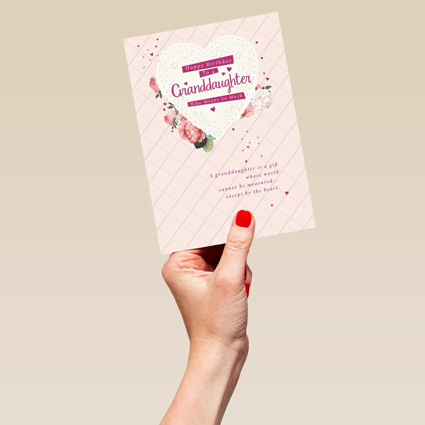 Personalised Floral Hearts Birthday Card For Granddaughter - Image 5