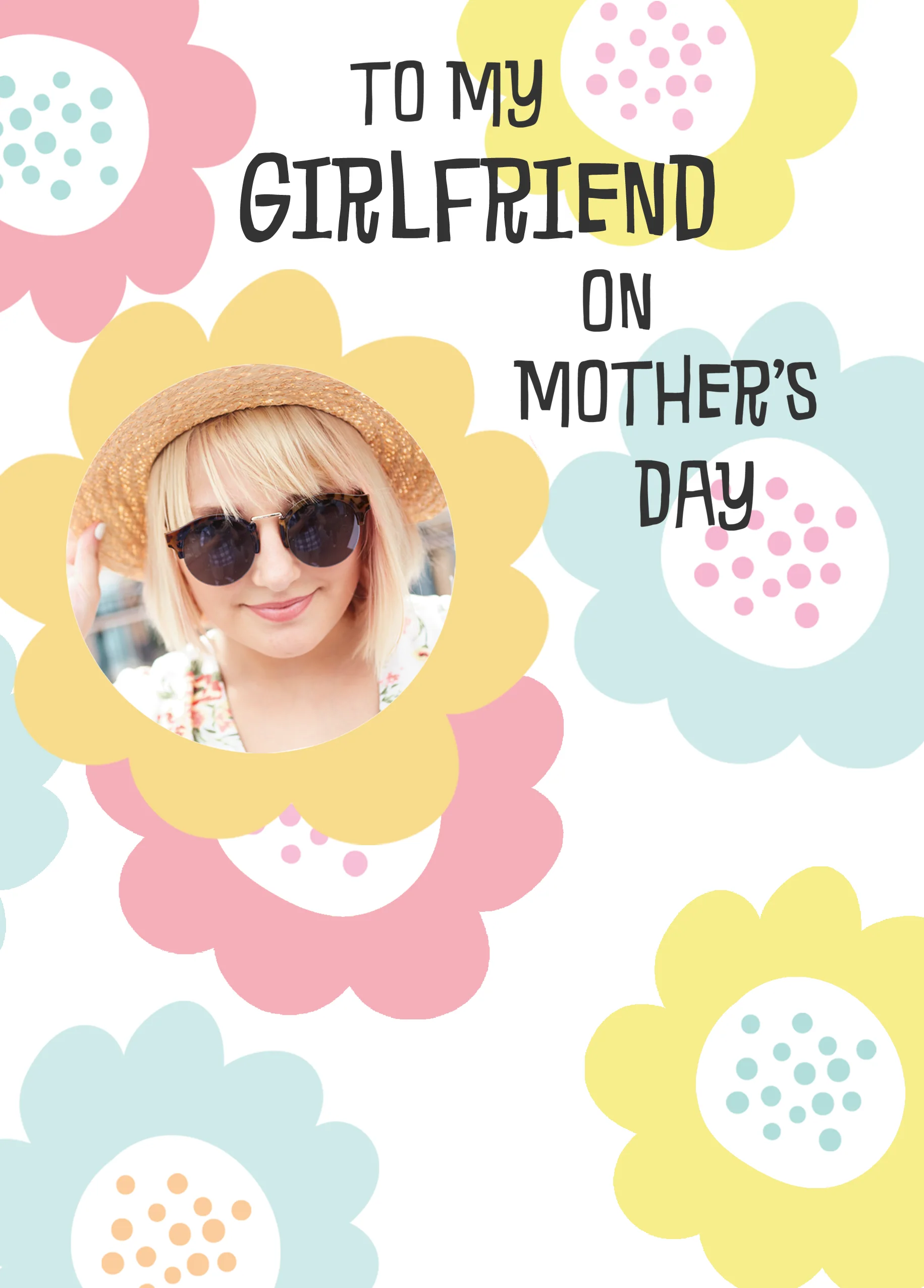 Personalised Floral Mother's Day Photo Upload Card For Girlfriend
