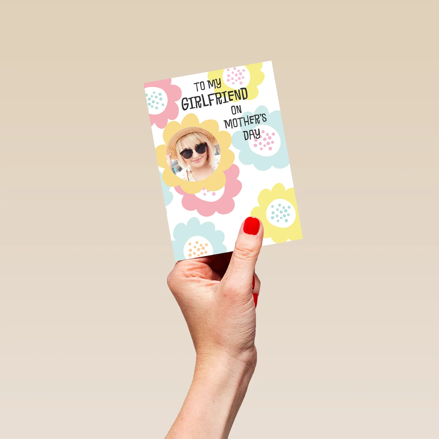 Personalised Floral Mother's Day Photo Upload Card For Girlfriend - Image 4