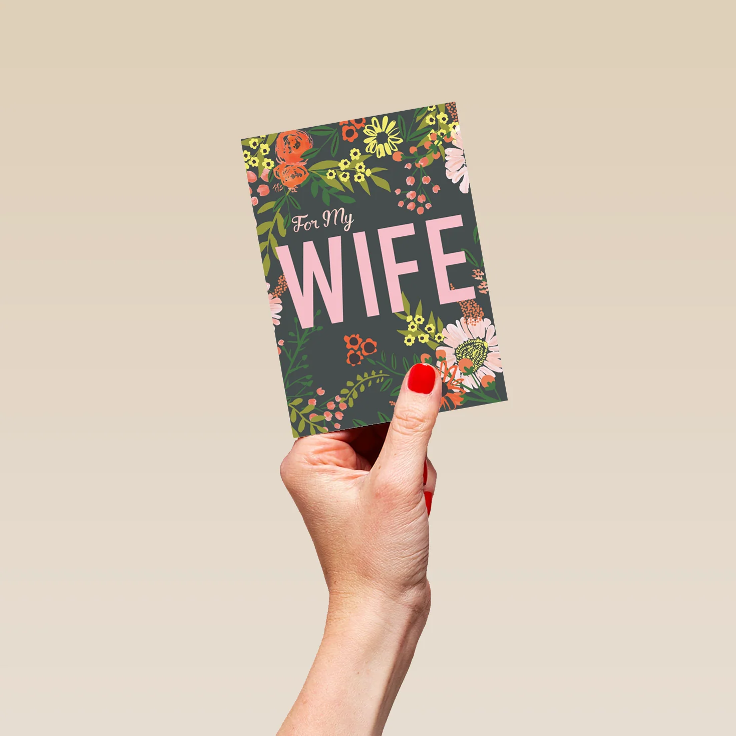 Personalised Floral Pattern For Wife Card - Image 4