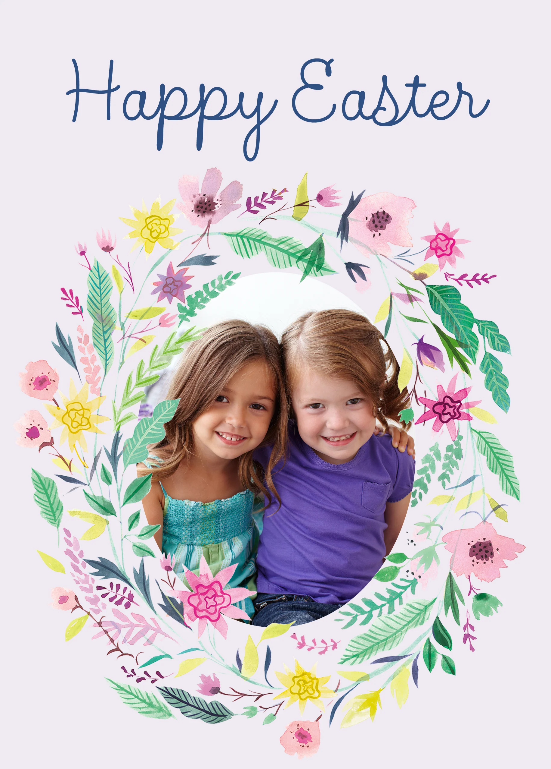 Personalised Floral Photo Upload Easter Card