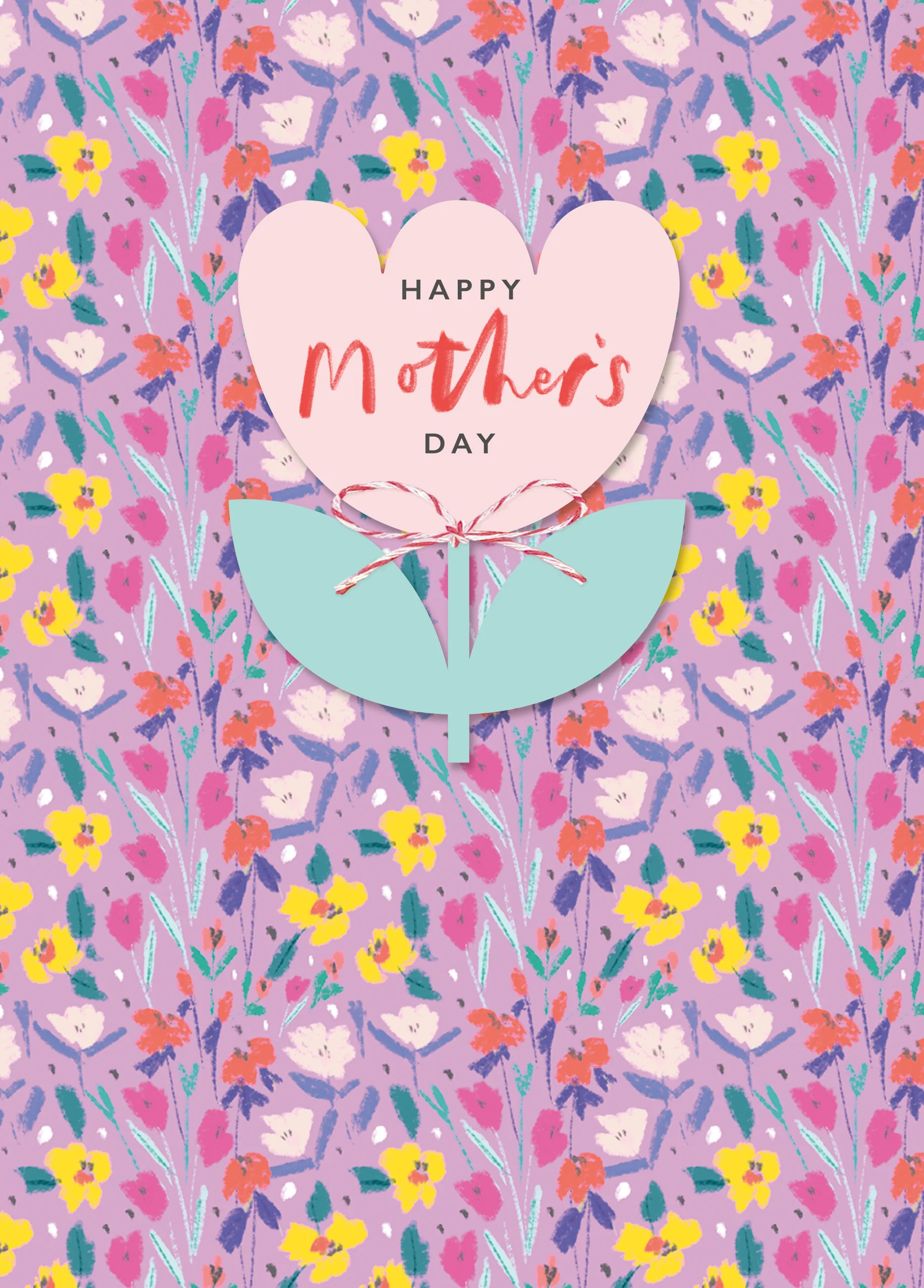 Personalised Floral Tulip Pattern Mother's Day Card