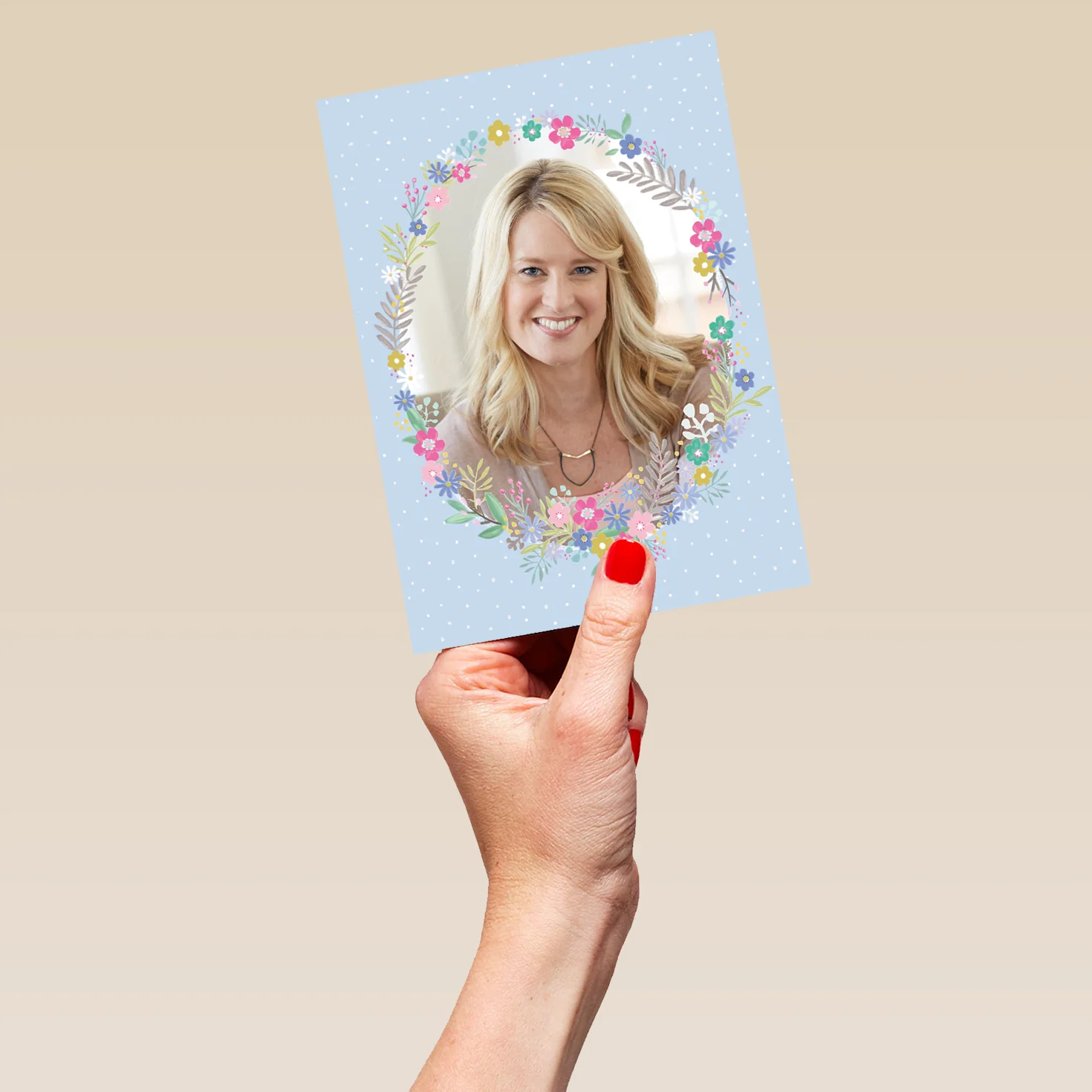Personalised Floral Wreath Photo Upload Easter Card - Image 5
