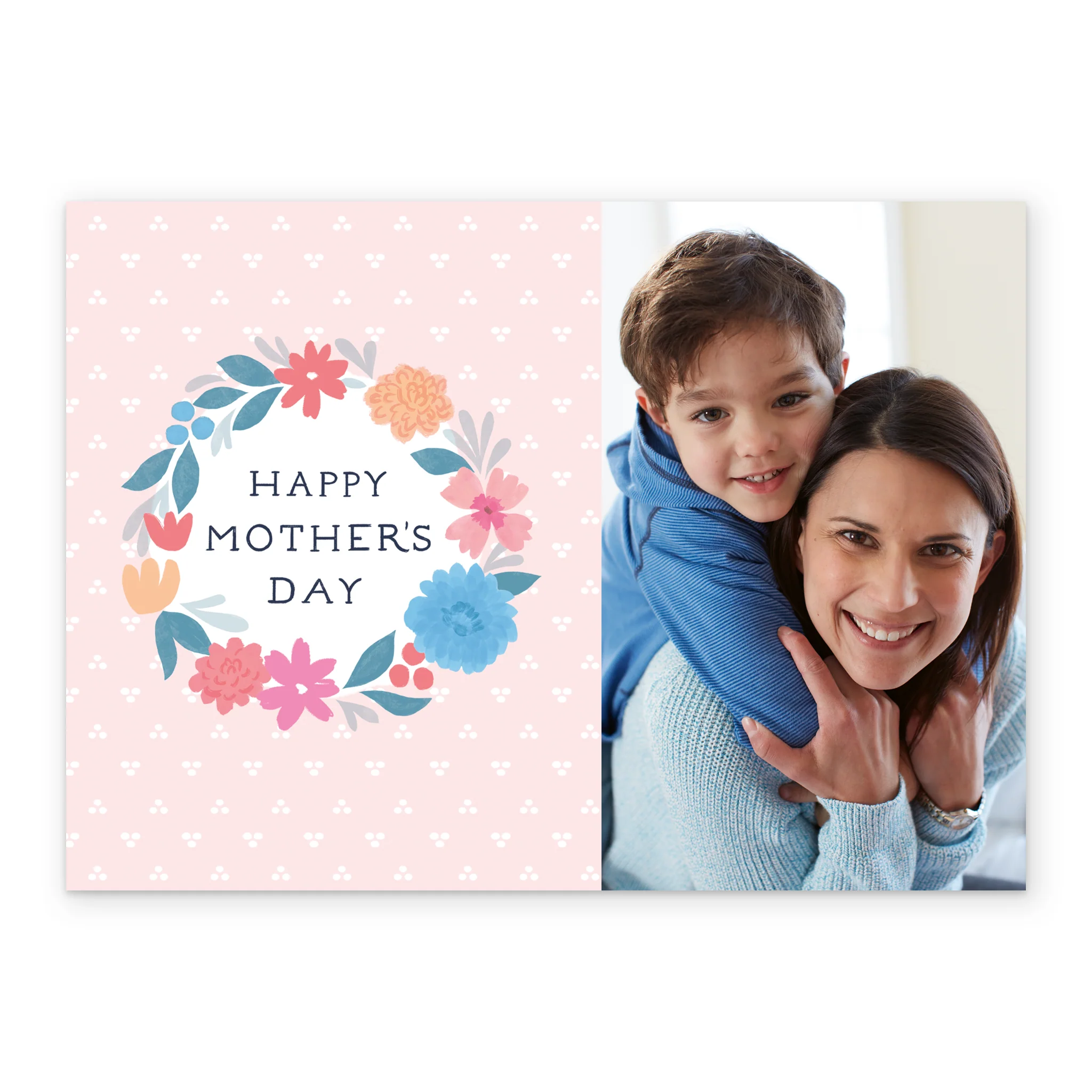 Personalised Floral Wreath Photo Upload Mother's Day Card - Image 2