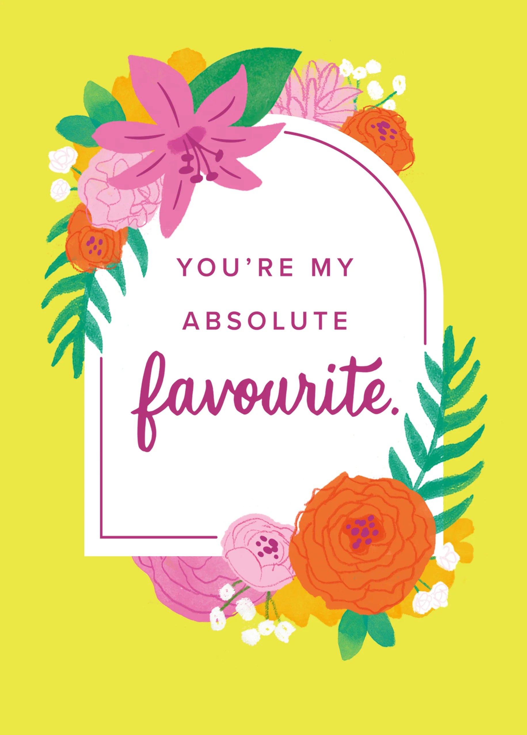 Personalised Floral 'You're My Favourite' Birthday Card