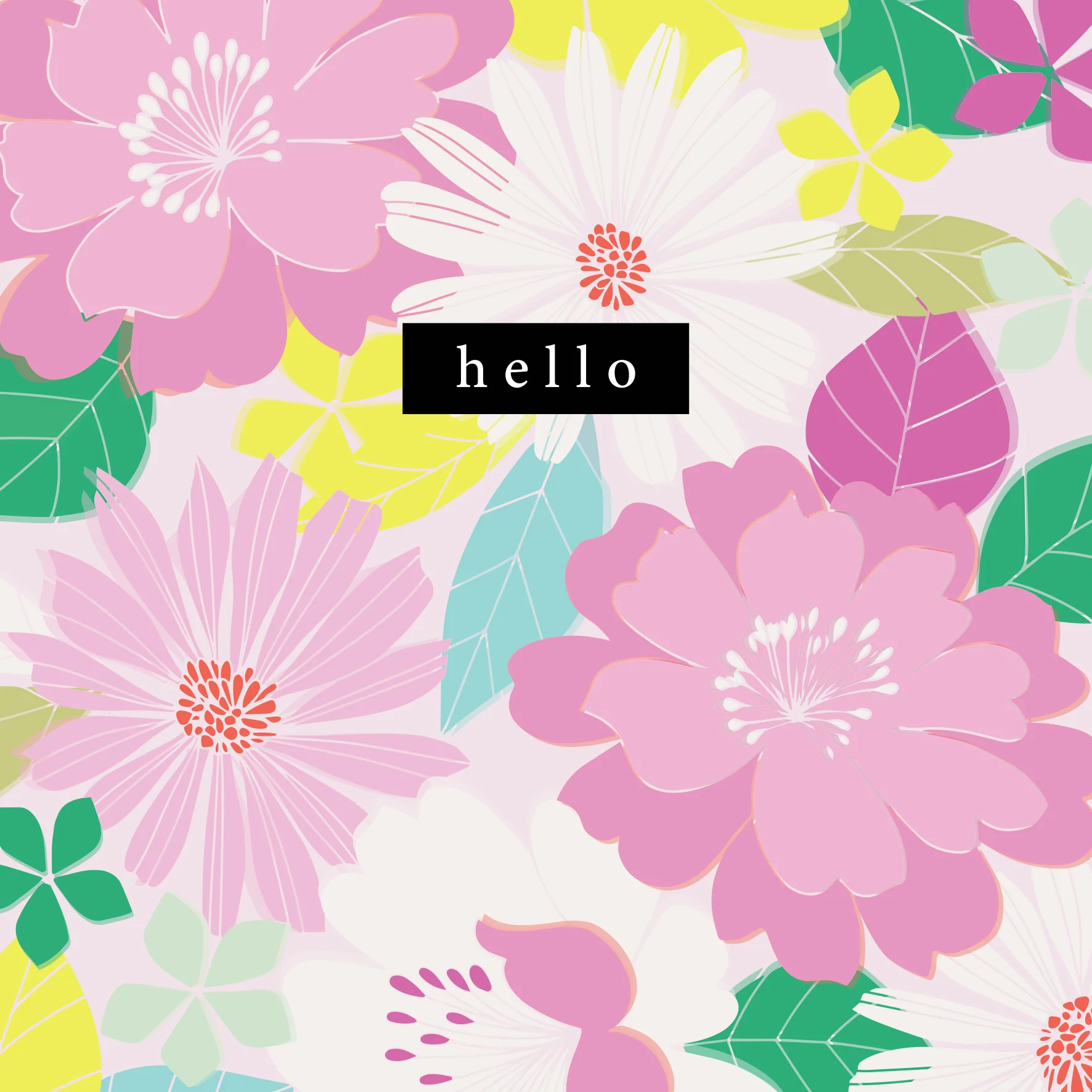 Personalised Florals 'Hello' Just to Say Card