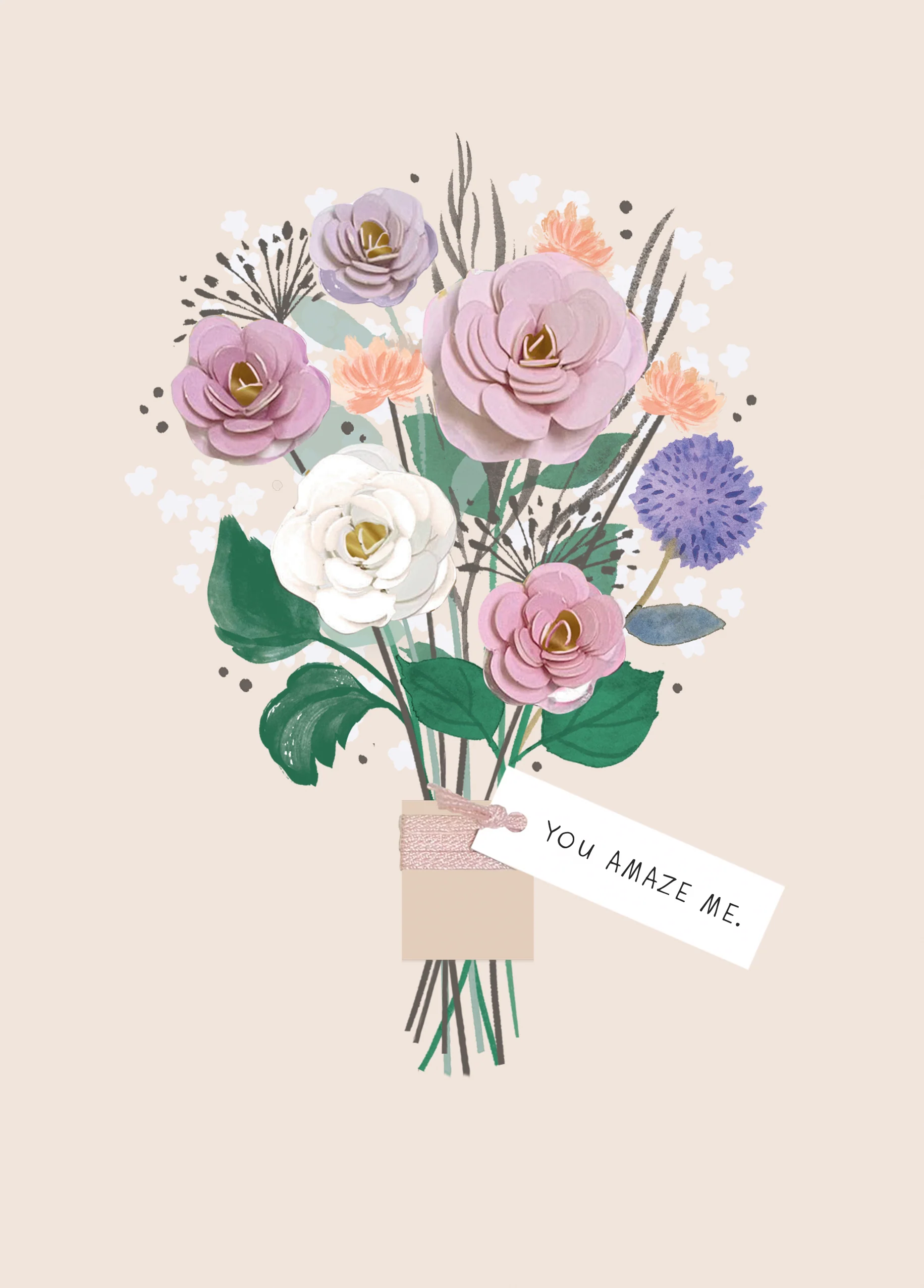 Personalised Flower Bouquet Mother's Day Card