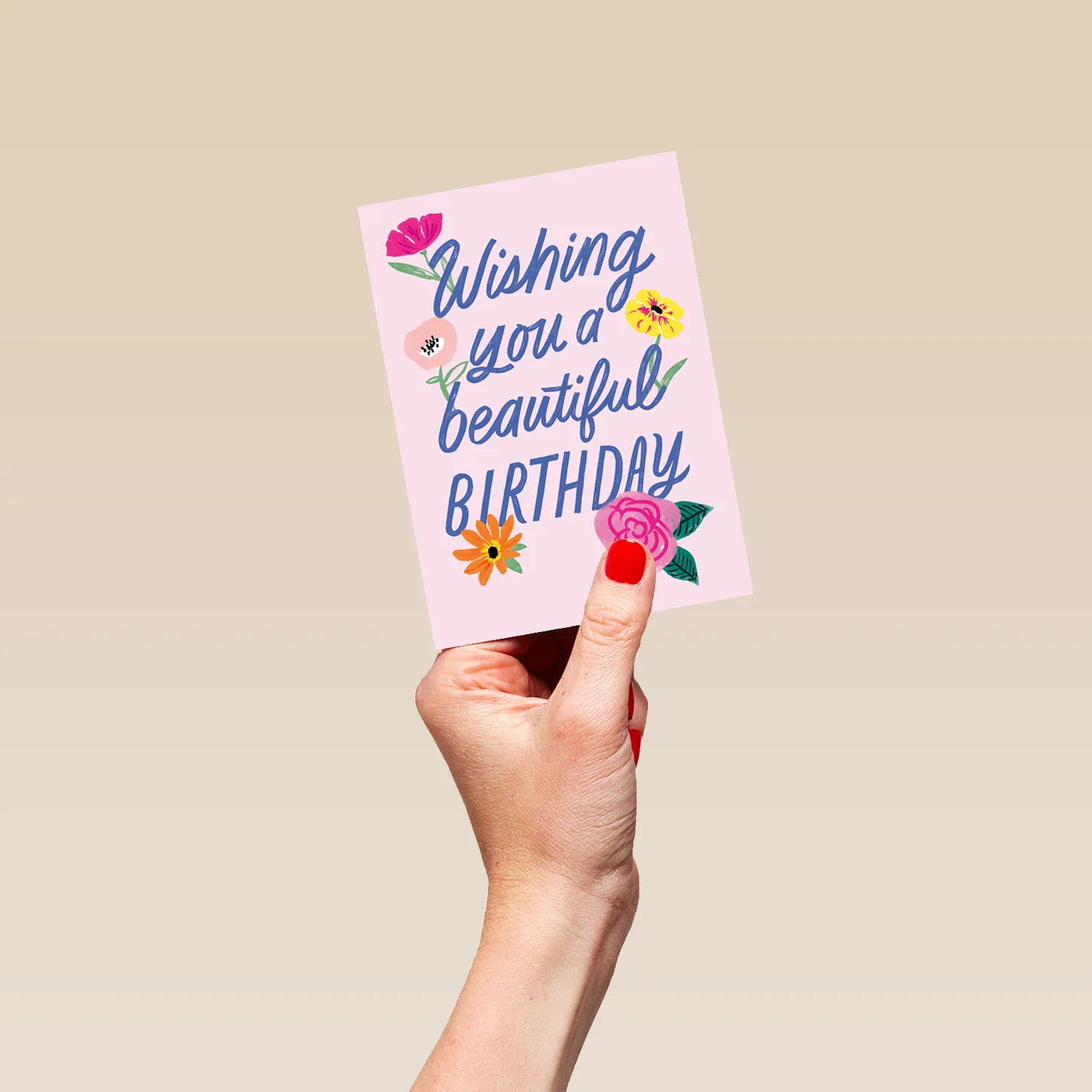 Personalised Flower Design 'Beautiful' Birthday Card - Image 4