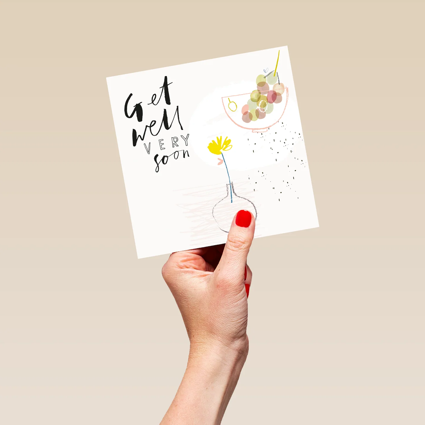 Personalised Flower & Grapes Get Well Soon Card - Image 5