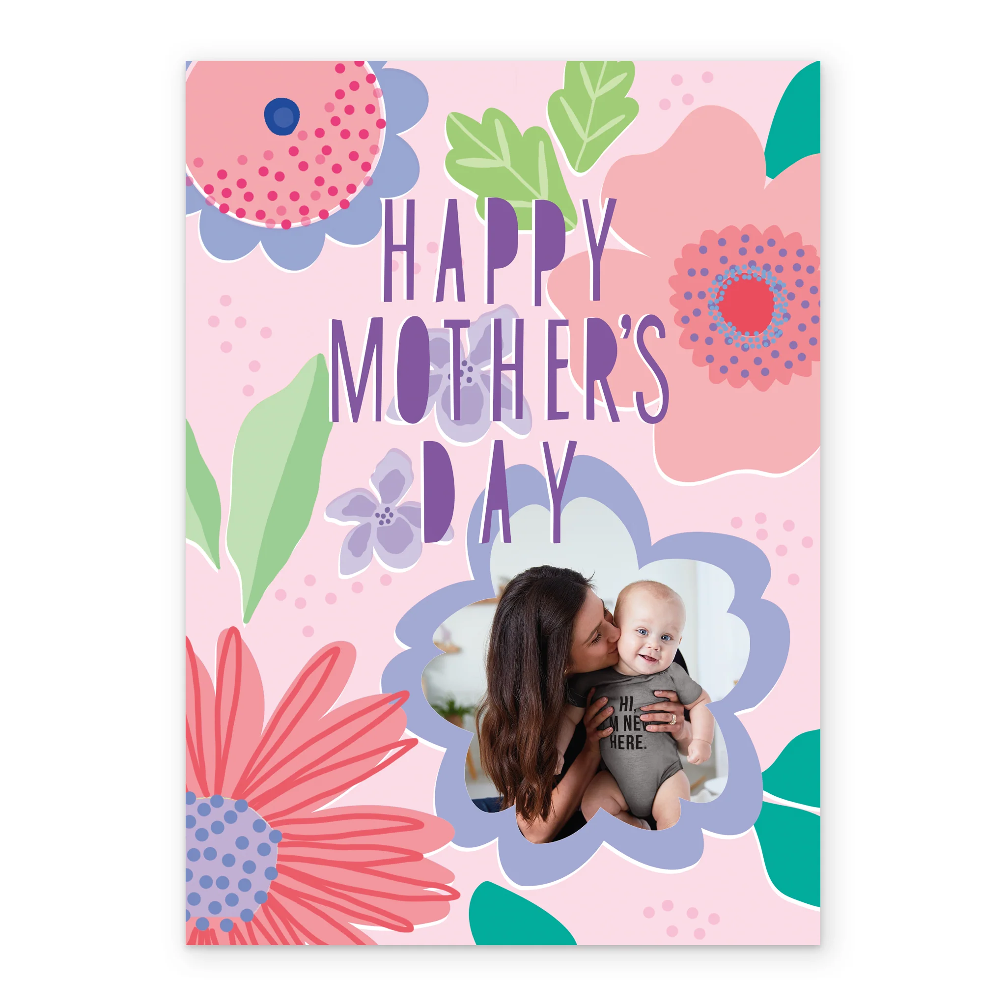Personalised Flower Pattern Mother's Day Photo Upload Card - Image 2