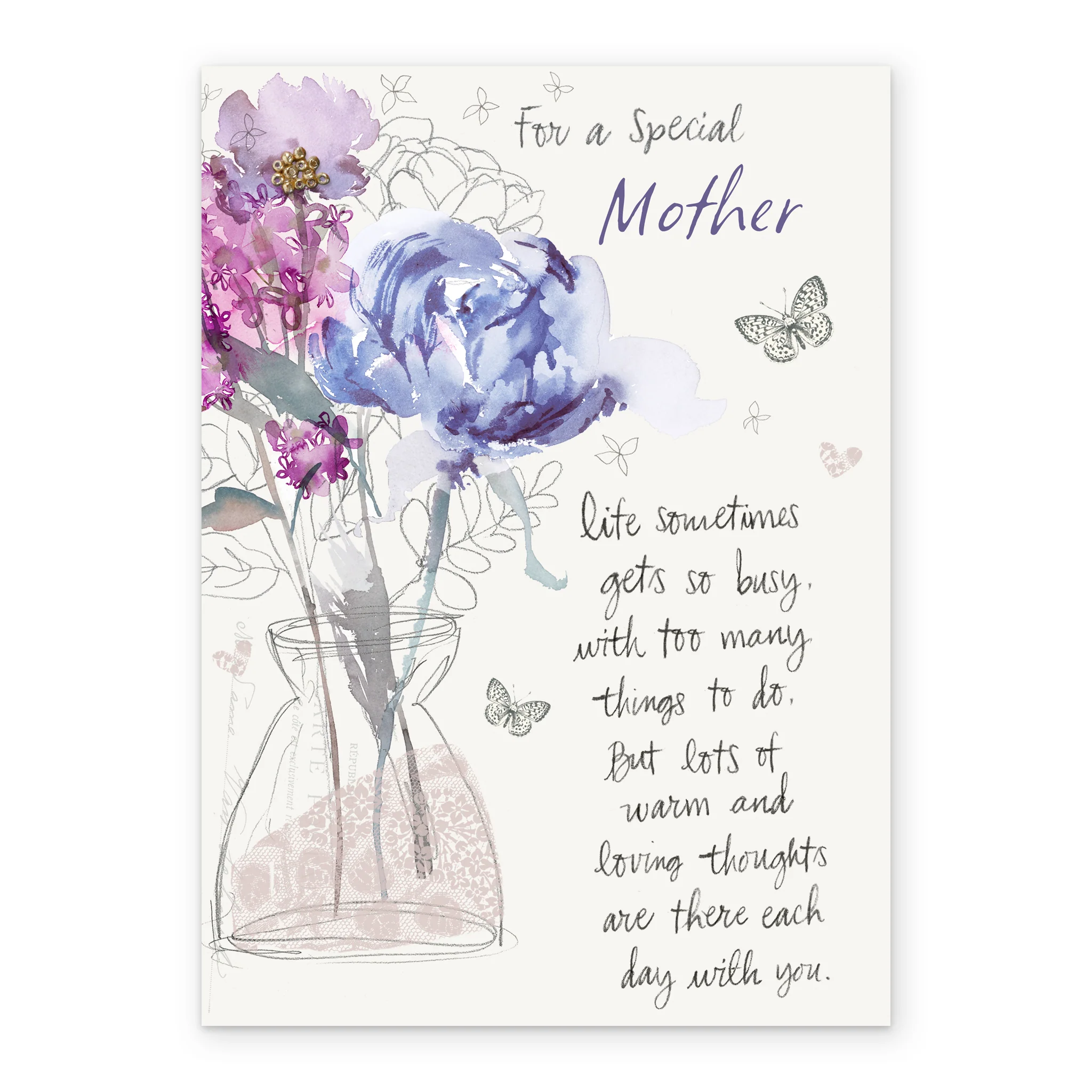 Personalised Flower Vase Mother's Day Card For Mother - Image 2