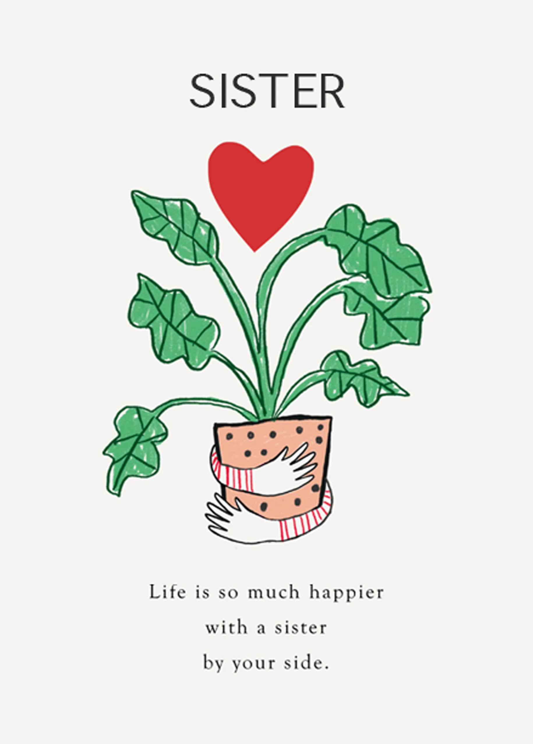 Personalised Flower With Love Heart Sister Card