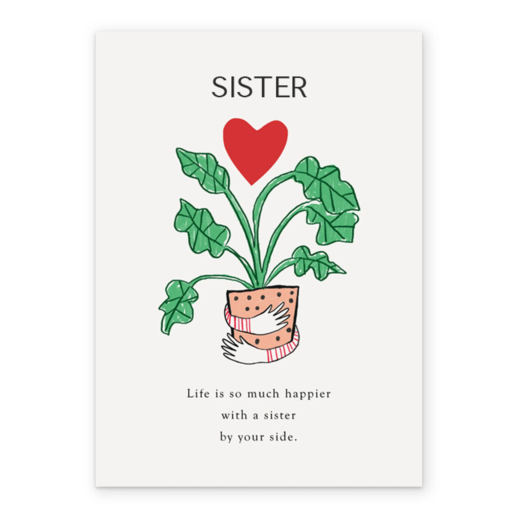 Personalised Flower With Love Heart Sister Card - Image 2