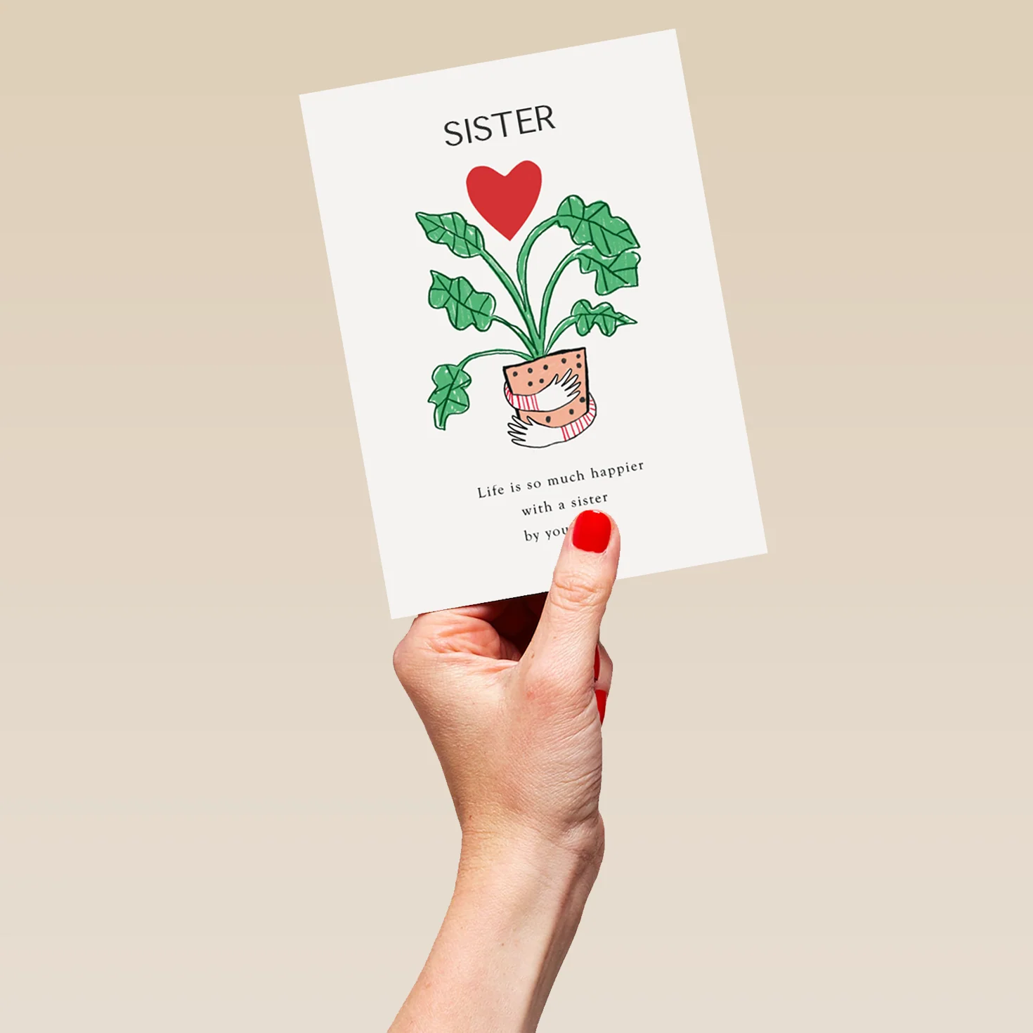 Personalised Flower With Love Heart Sister Card - Image 5