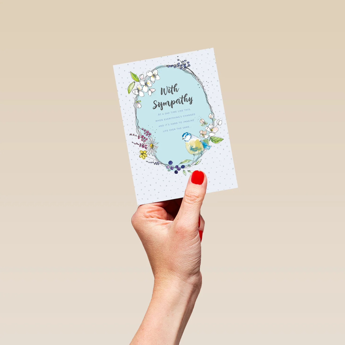 Personalised Flowers & Birds Sympathy Card - Image 4