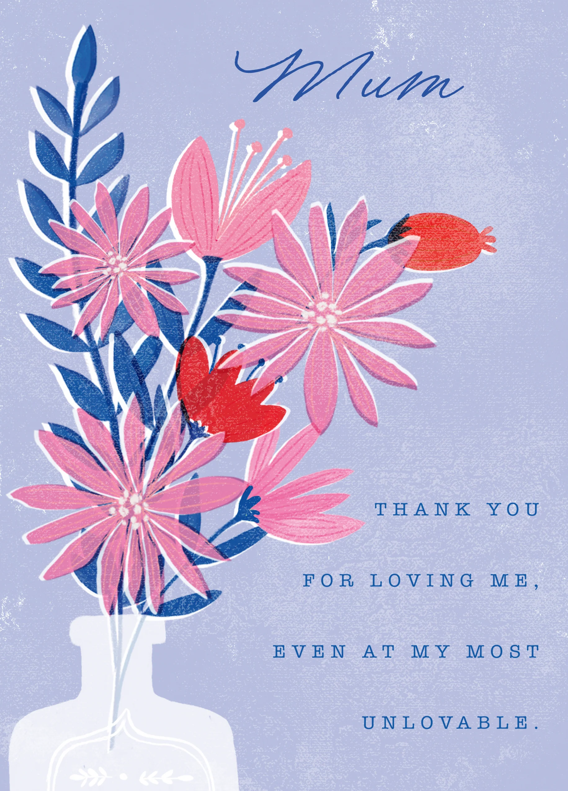 Personalised Flowers In Vase Mother's Day Card For Mum