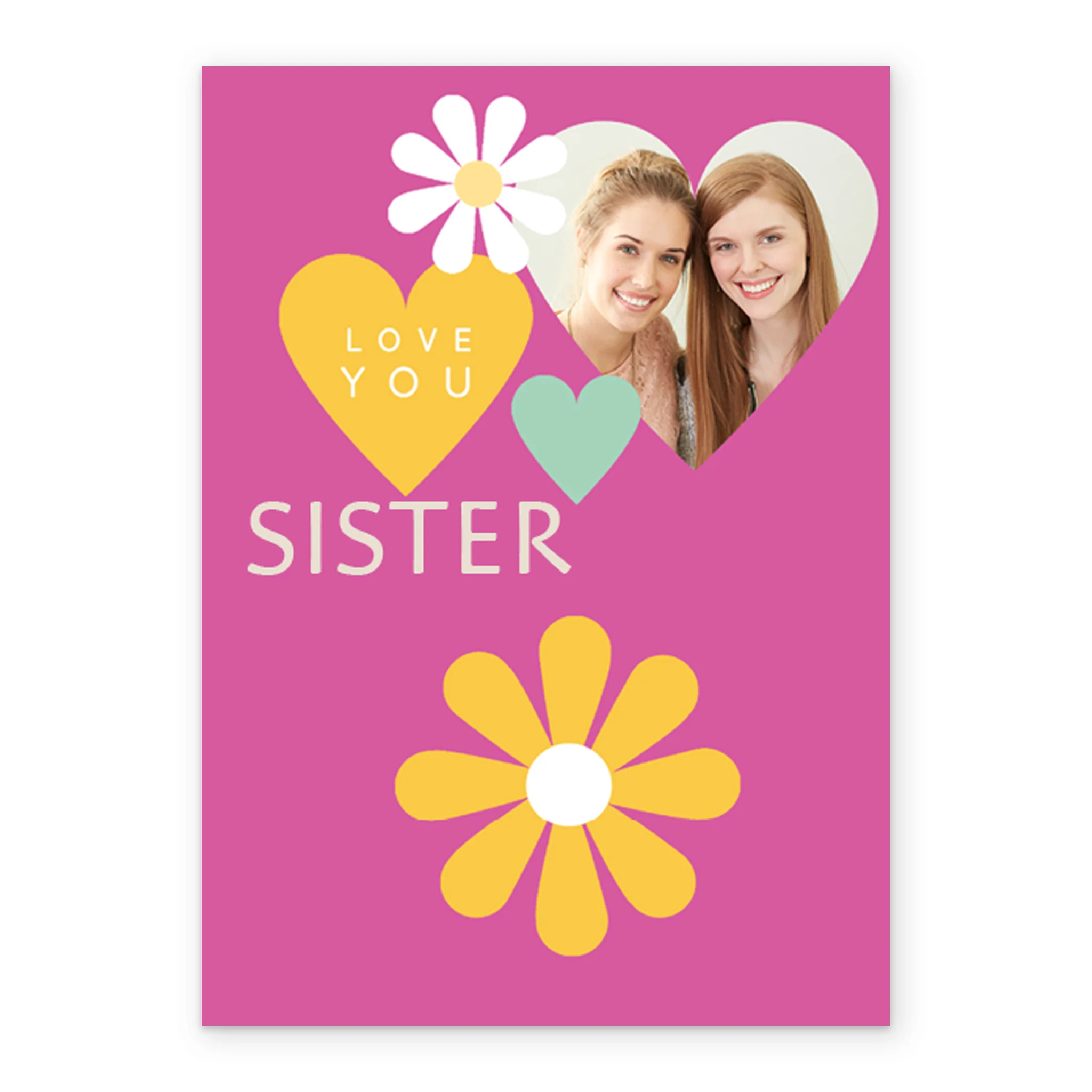 Personalised Flowers Sister Photo Card - Image 2