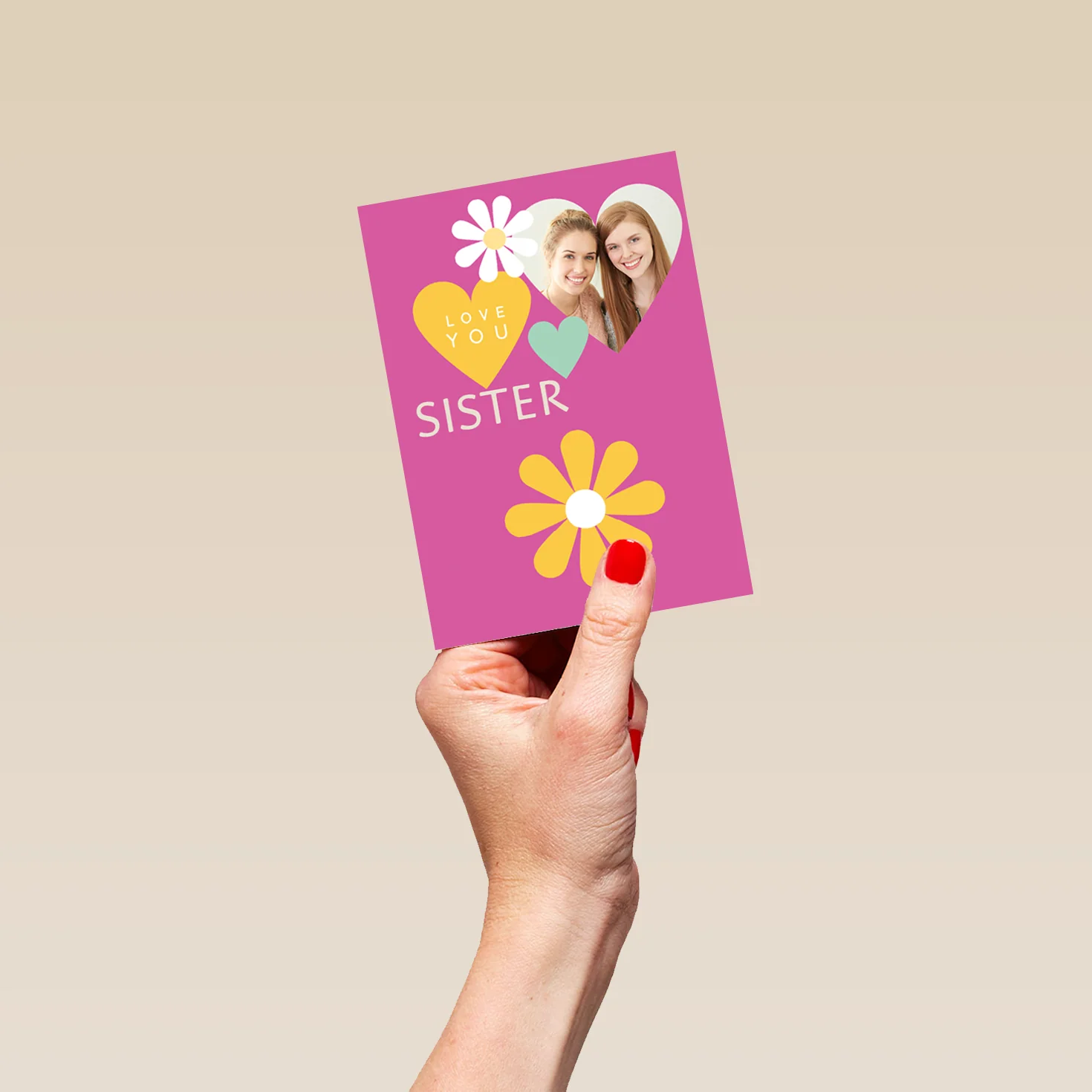 Personalised Flowers Sister Photo Card - Image 4