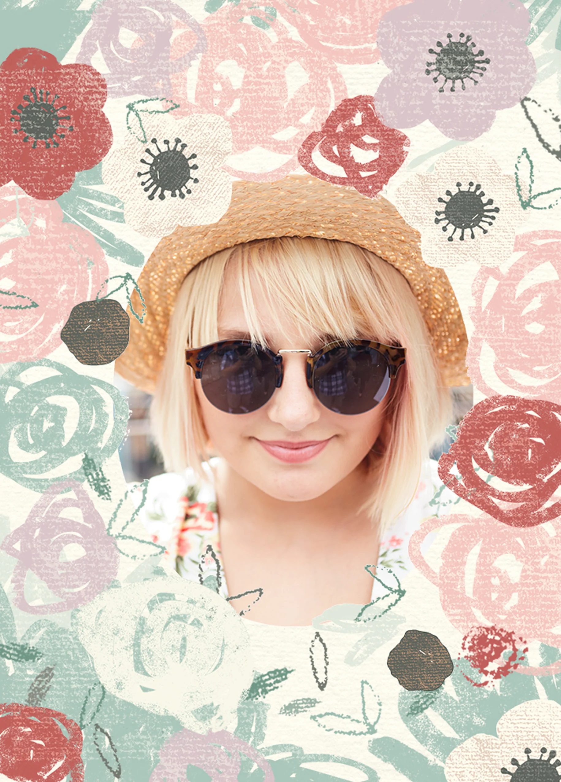 Personalised Flowers Photo Card For Sister