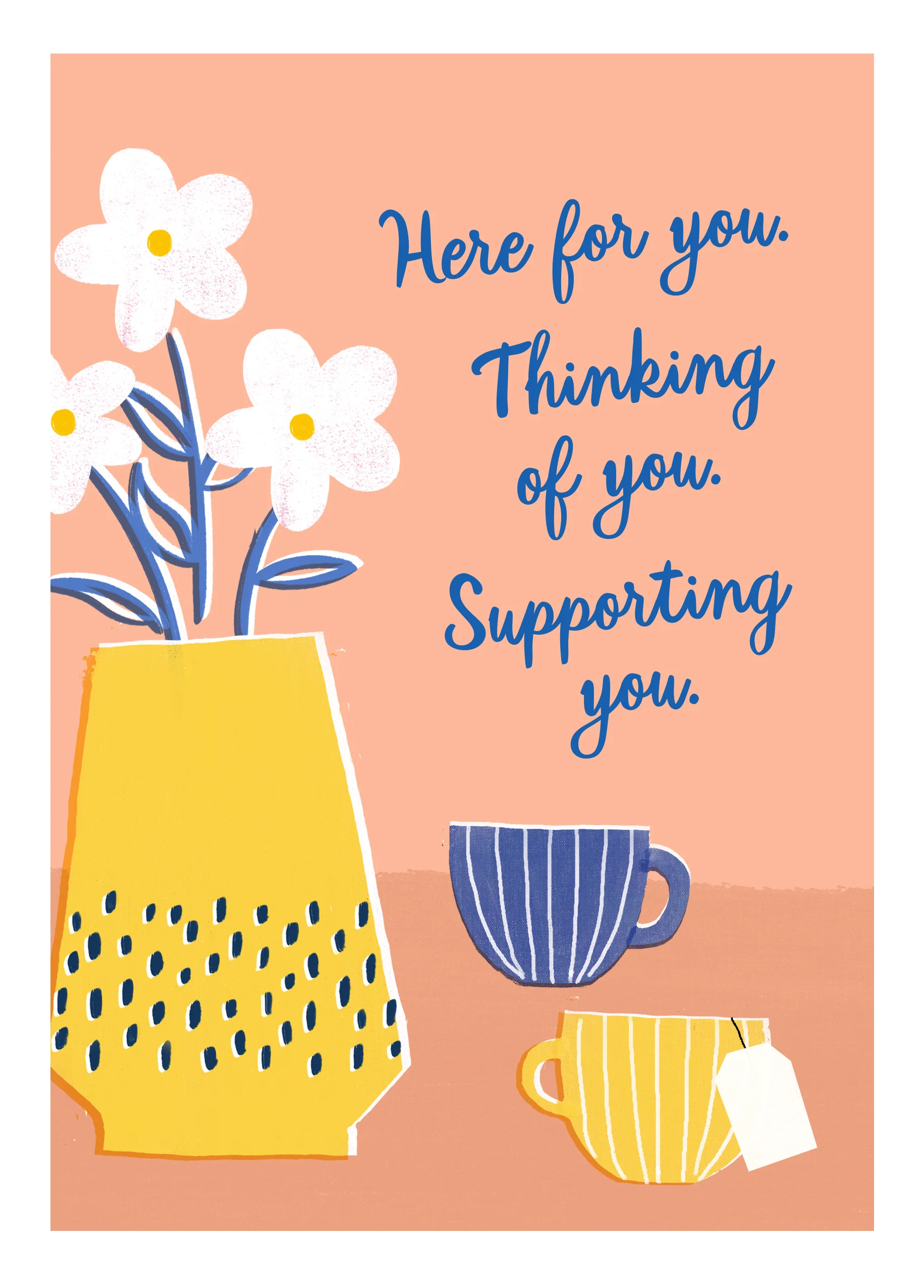 Personalised Flowers & Tea Thinking of You Card