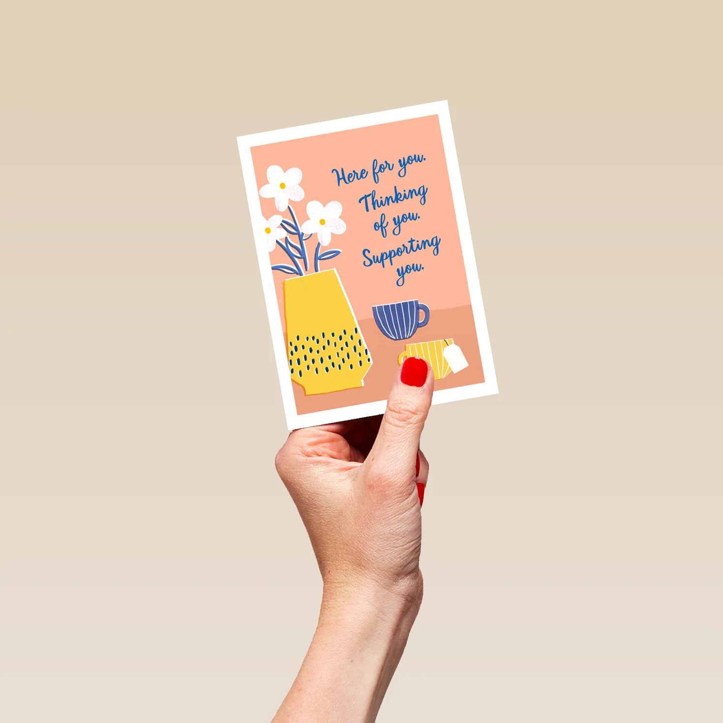 Personalised Flowers & Tea Thinking of You Card - Image 4