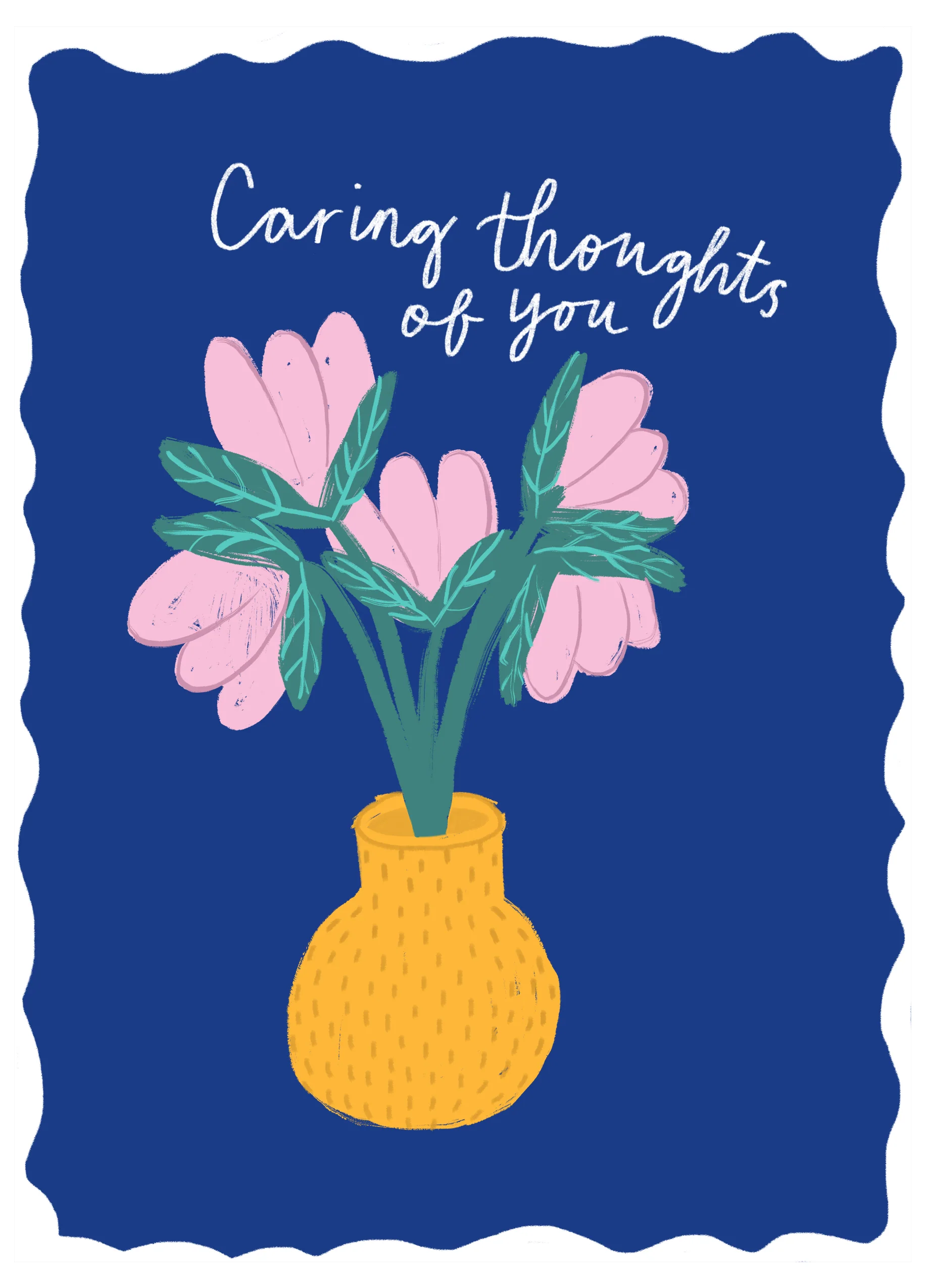 Personalised Flowers & Vase Thinking of You Card
