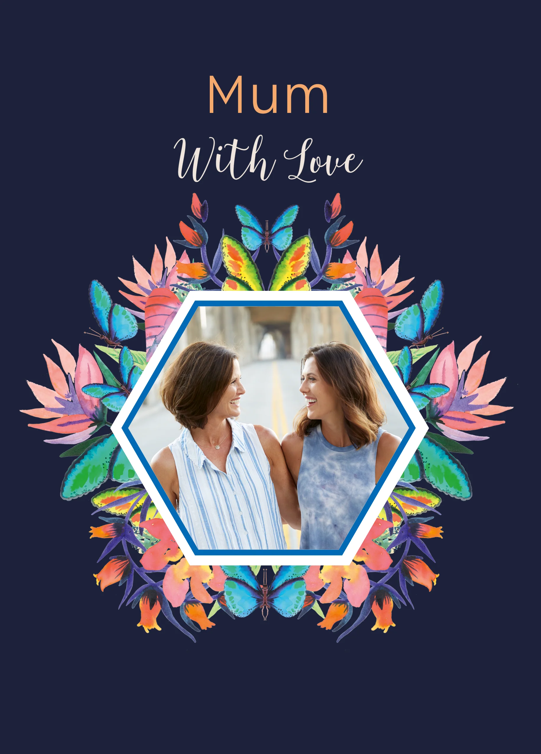 Personalised Flowers With Love Mother's Day Photo Upload Card
