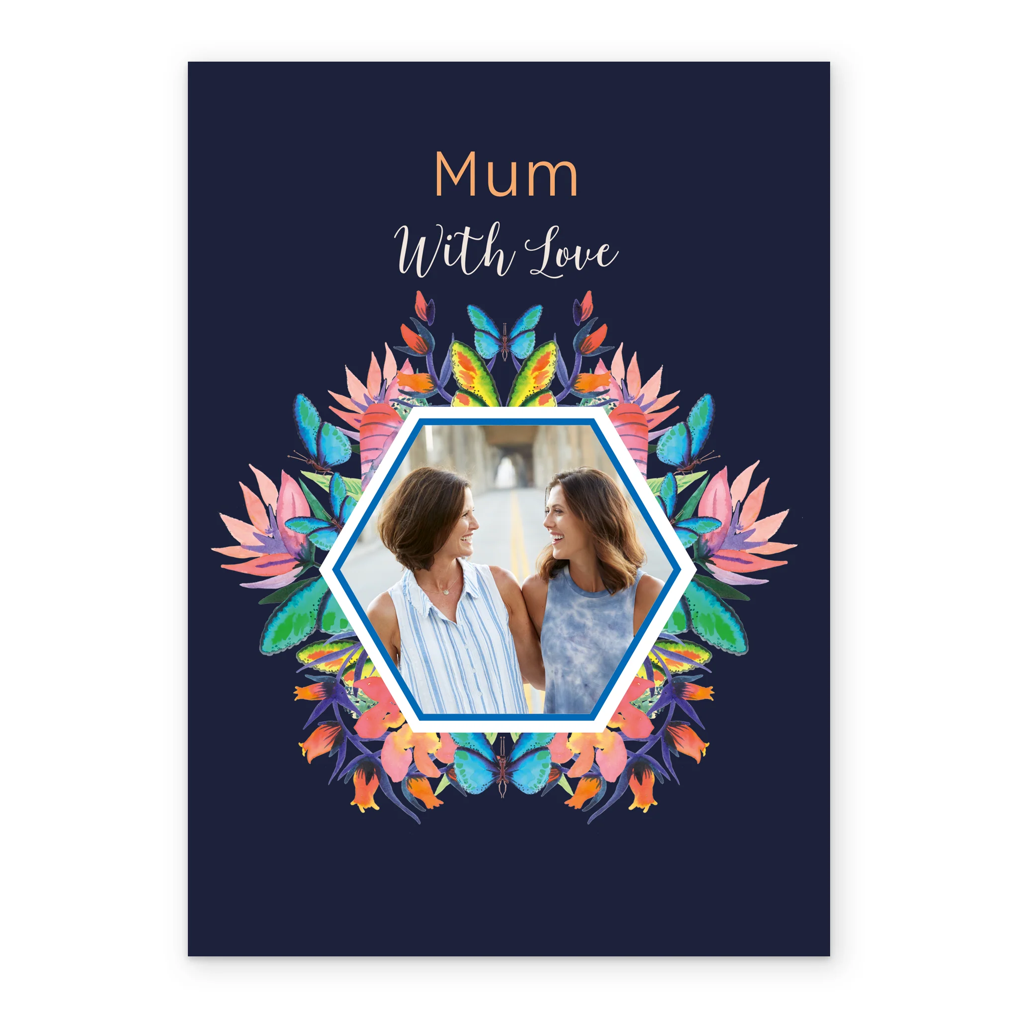 Personalised Flowers With Love Mother's Day Photo Upload Card - Image 2