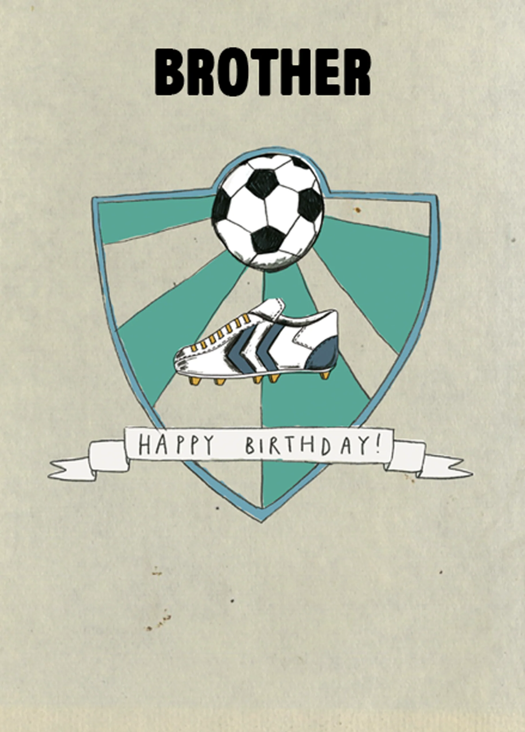 Personalised Football Boots Crest Card For Brother