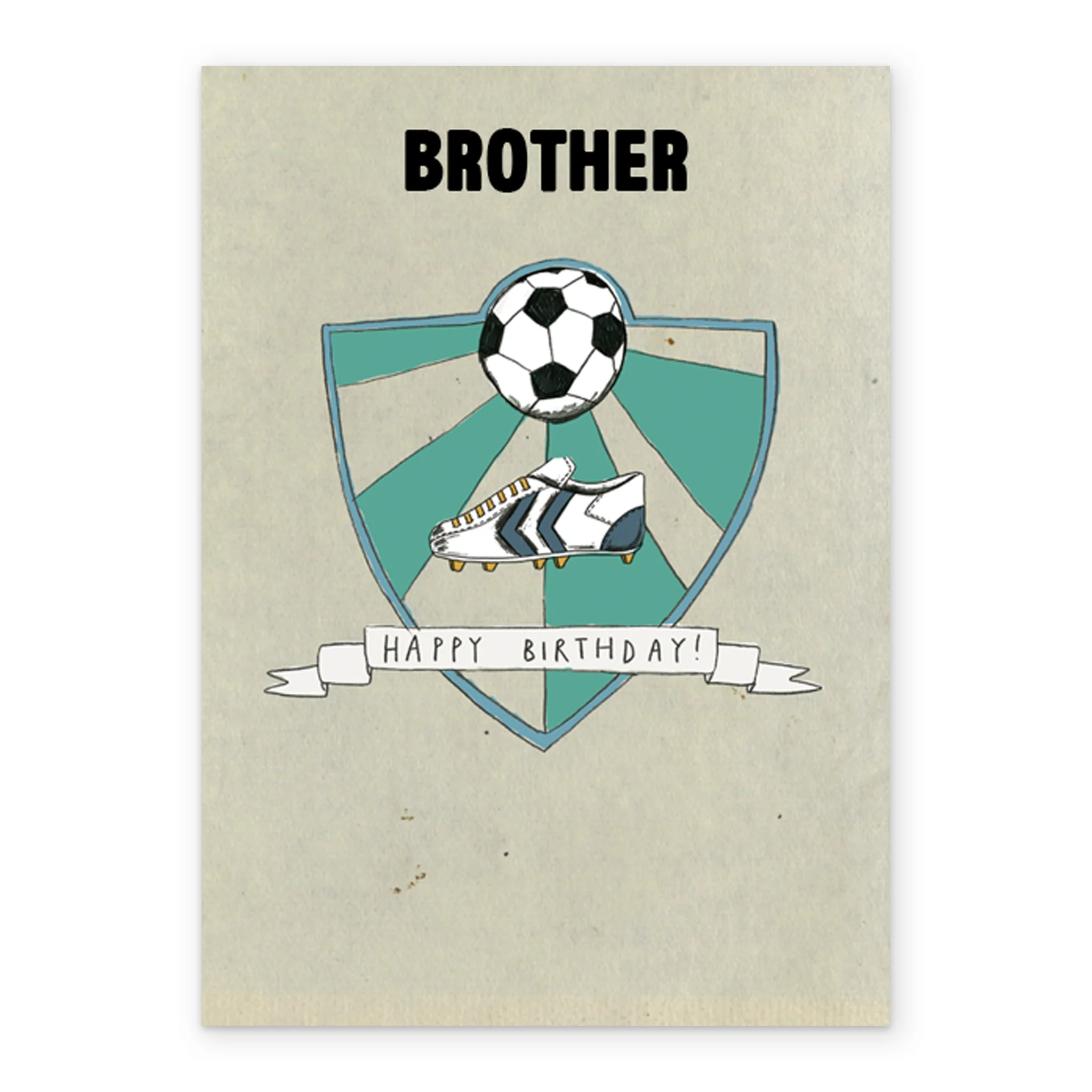 Personalised Football Boots Crest Card For Brother - Image 2