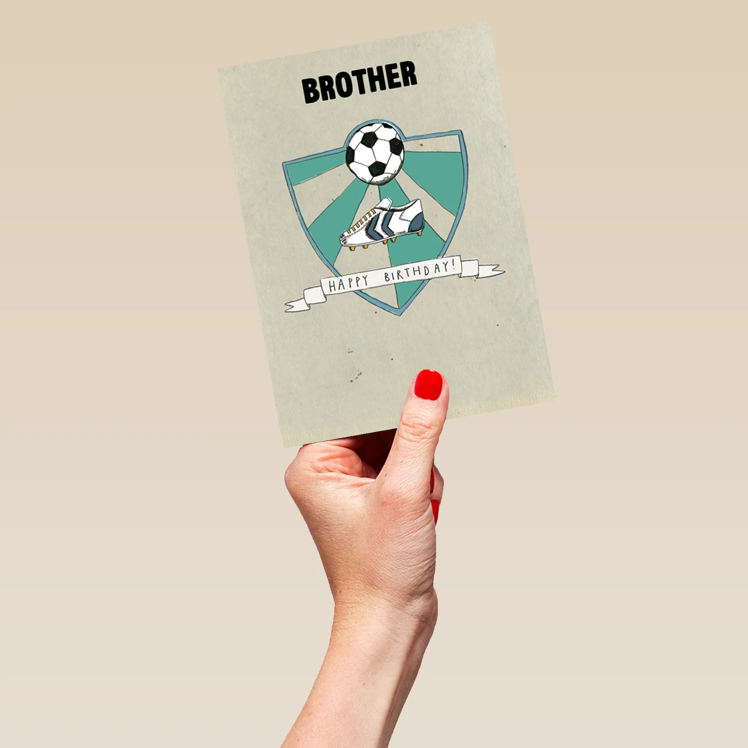 Personalised Football Boots Crest Card For Brother - Image 5