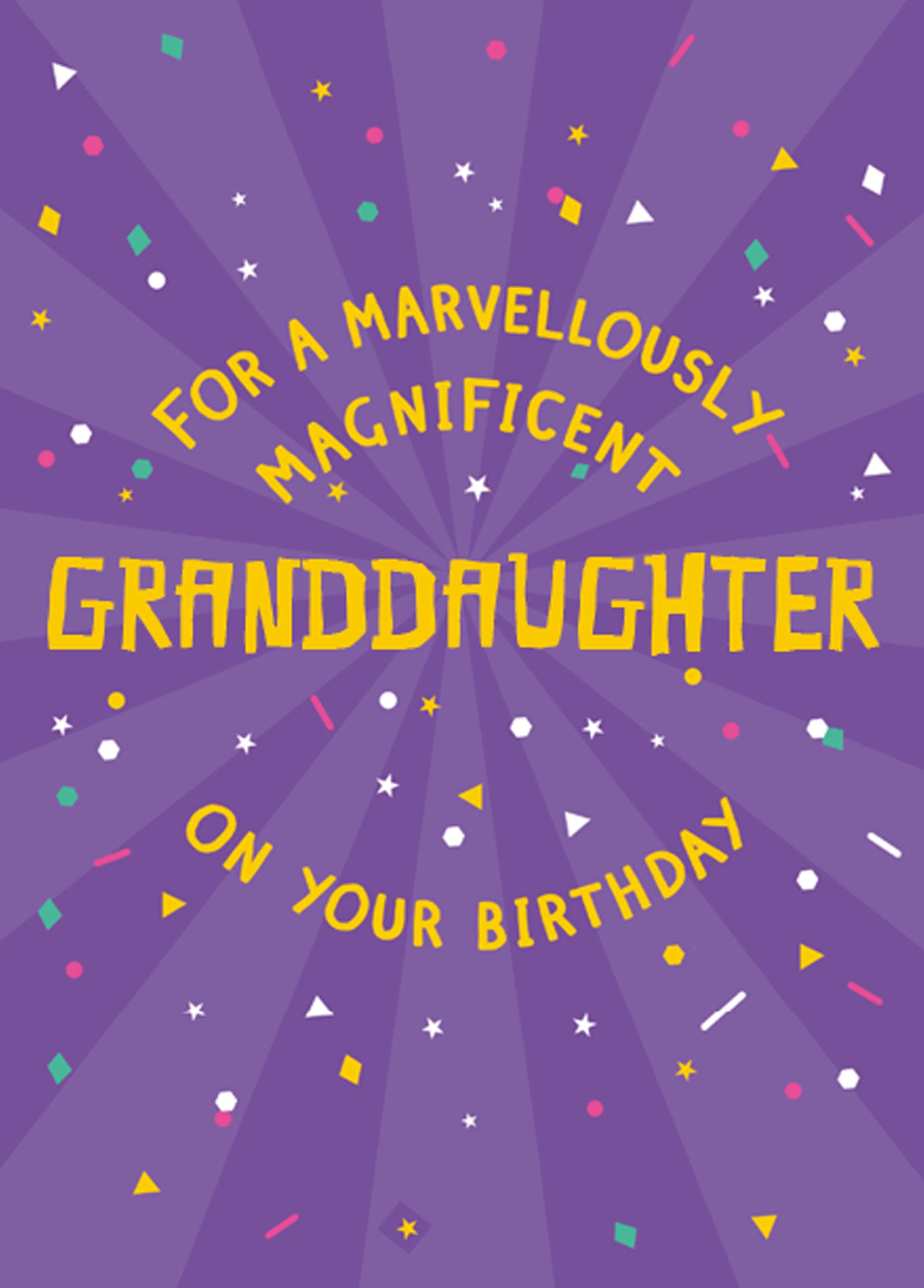 Personalised For A Marvellous Granddaughter Birthday Card