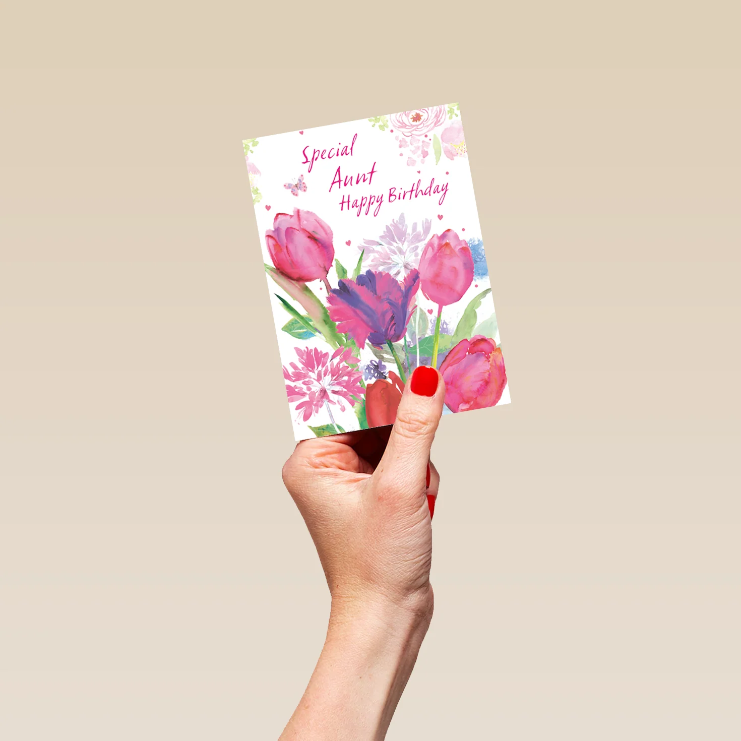 Personalised For Aunt Editable Traditional Tulips Birthday Card - Image 4