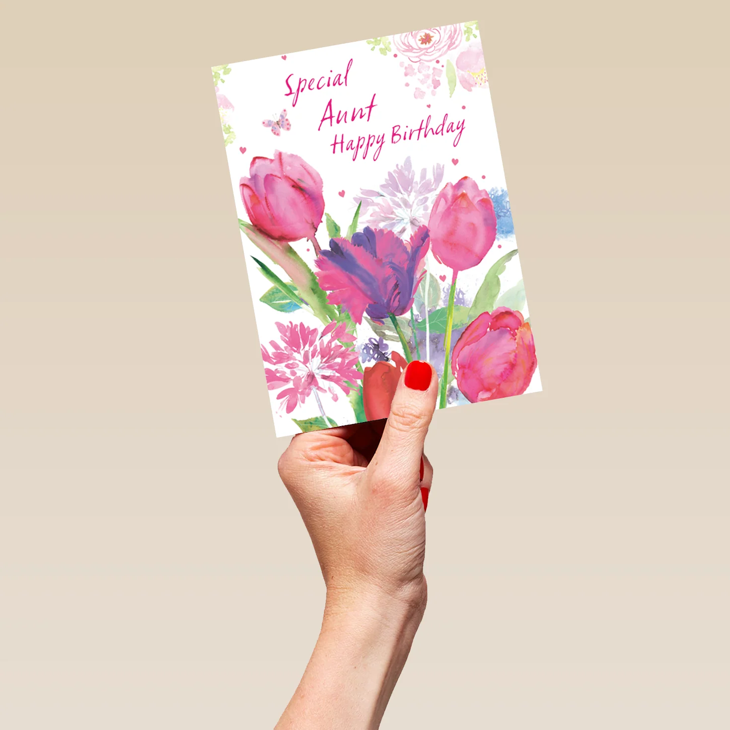 Personalised For Aunt Editable Traditional Tulips Birthday Card - Image 5