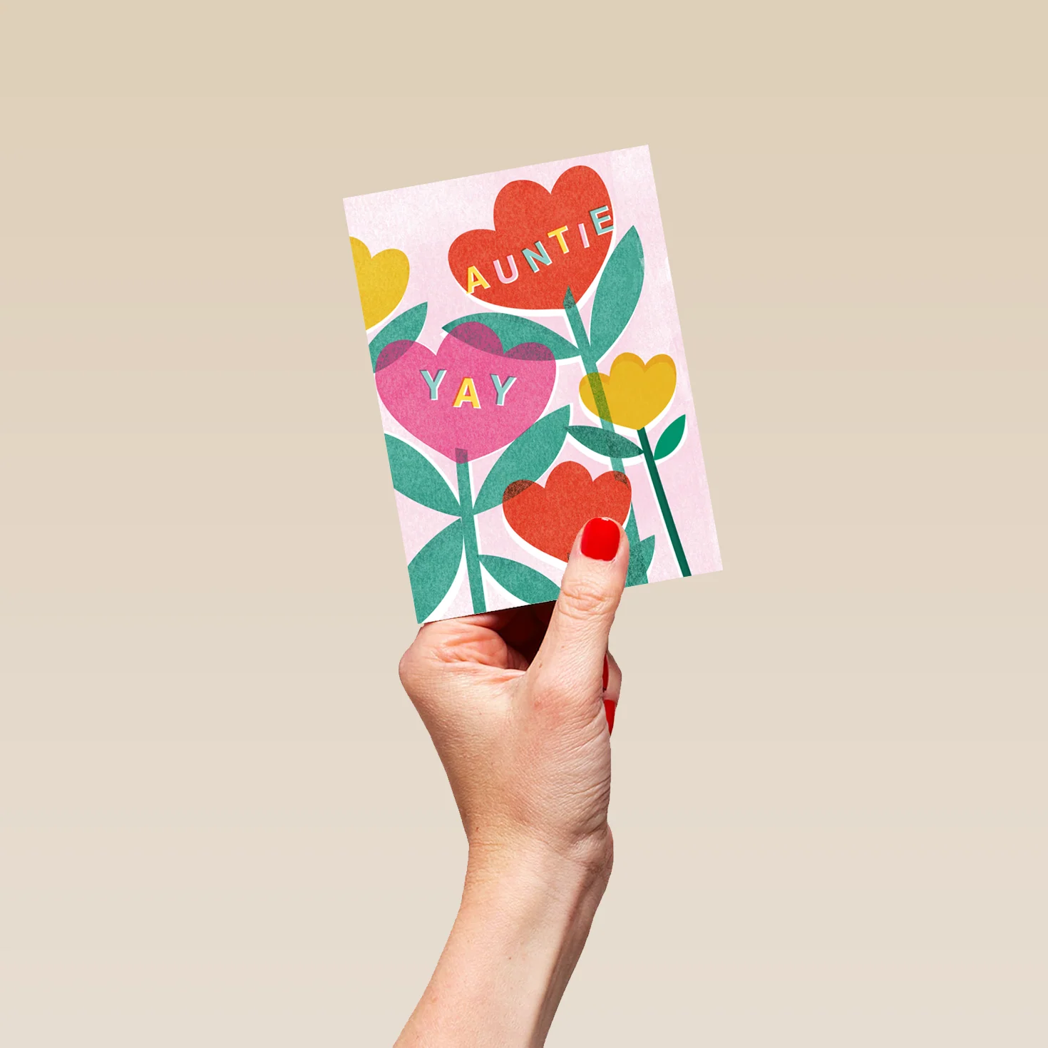 Personalised For Auntie Contemporary Bold Flowers Birthday Card - Image 4
