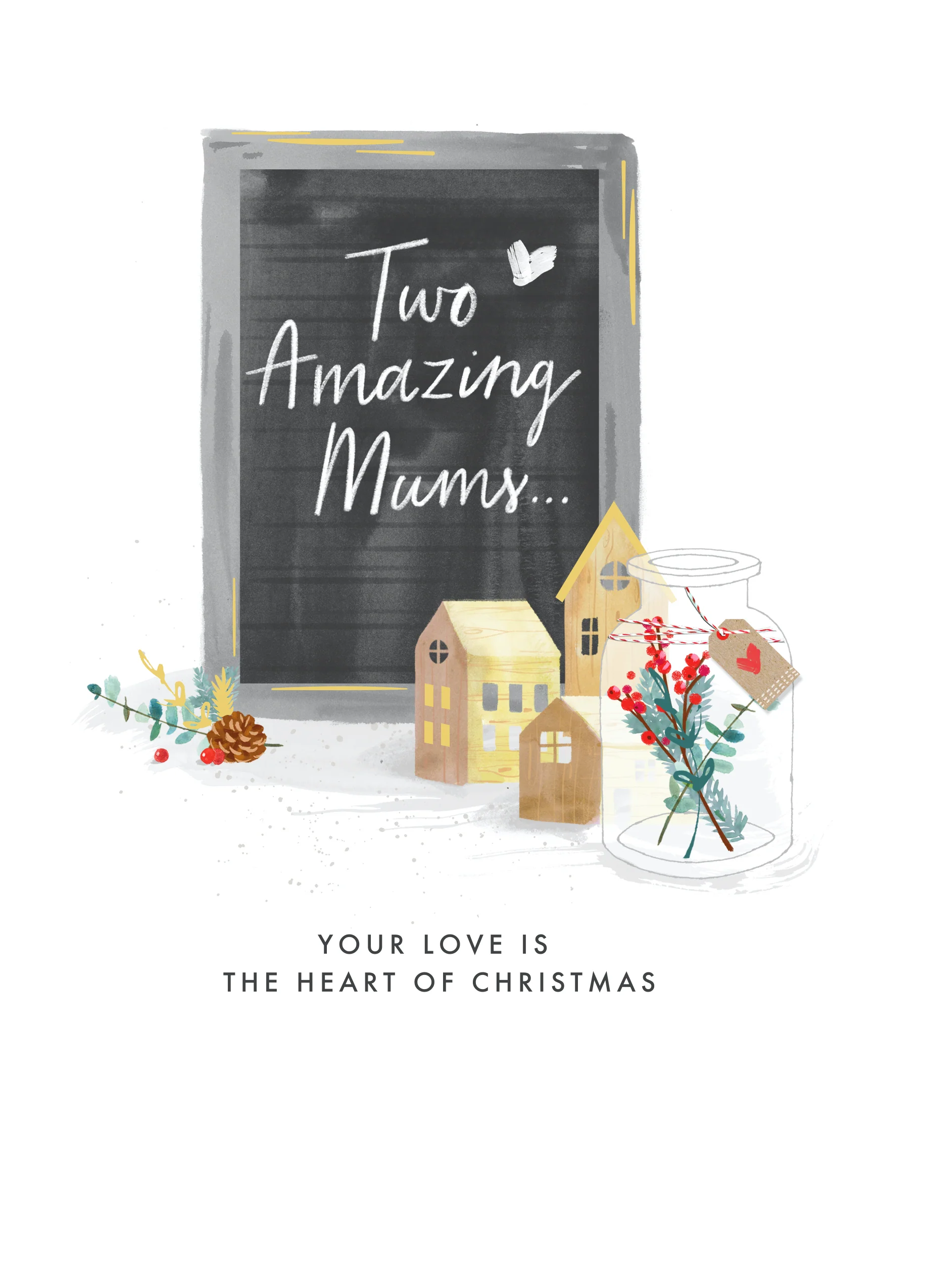Personalised For Both Mums Classic Christmas Card