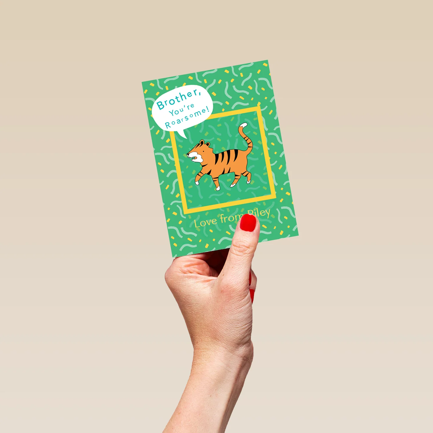 Personalised For Brother Cute Cat Card - Image 4