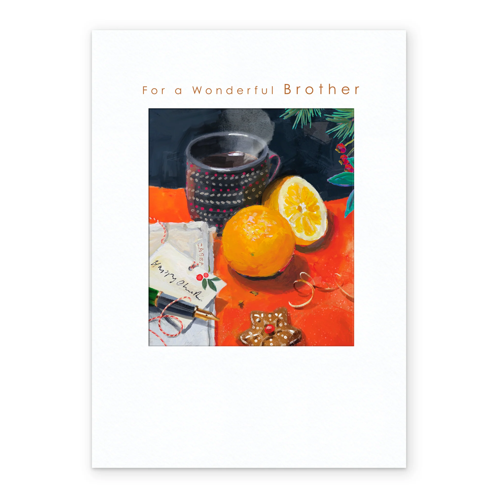 Personalised For Brother Traditional Mulled Wine Christmas Card - Image 2