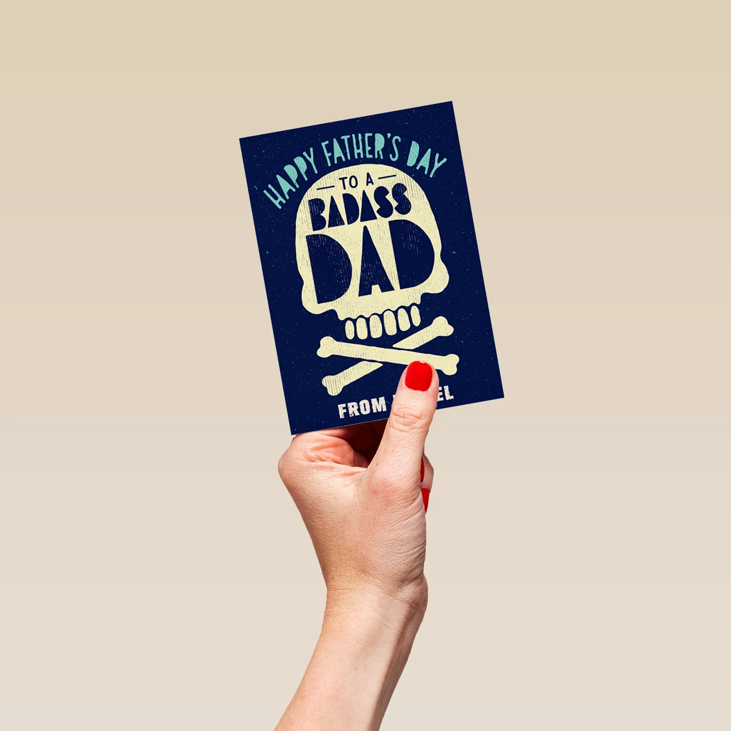 Personalised For Dad Badass Skull & Crossbones Father's Day Card - Image 4