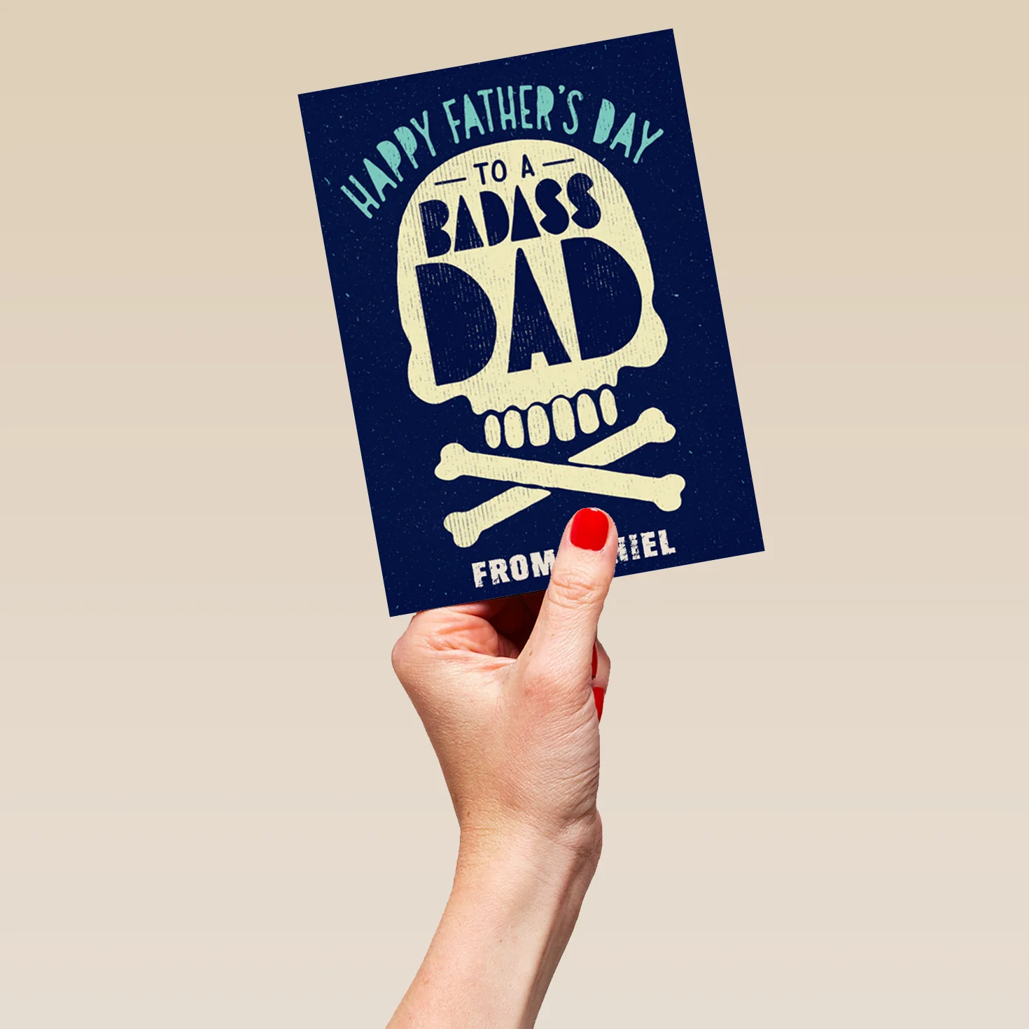 Personalised For Dad Badass Skull & Crossbones Father's Day Card - Image 5