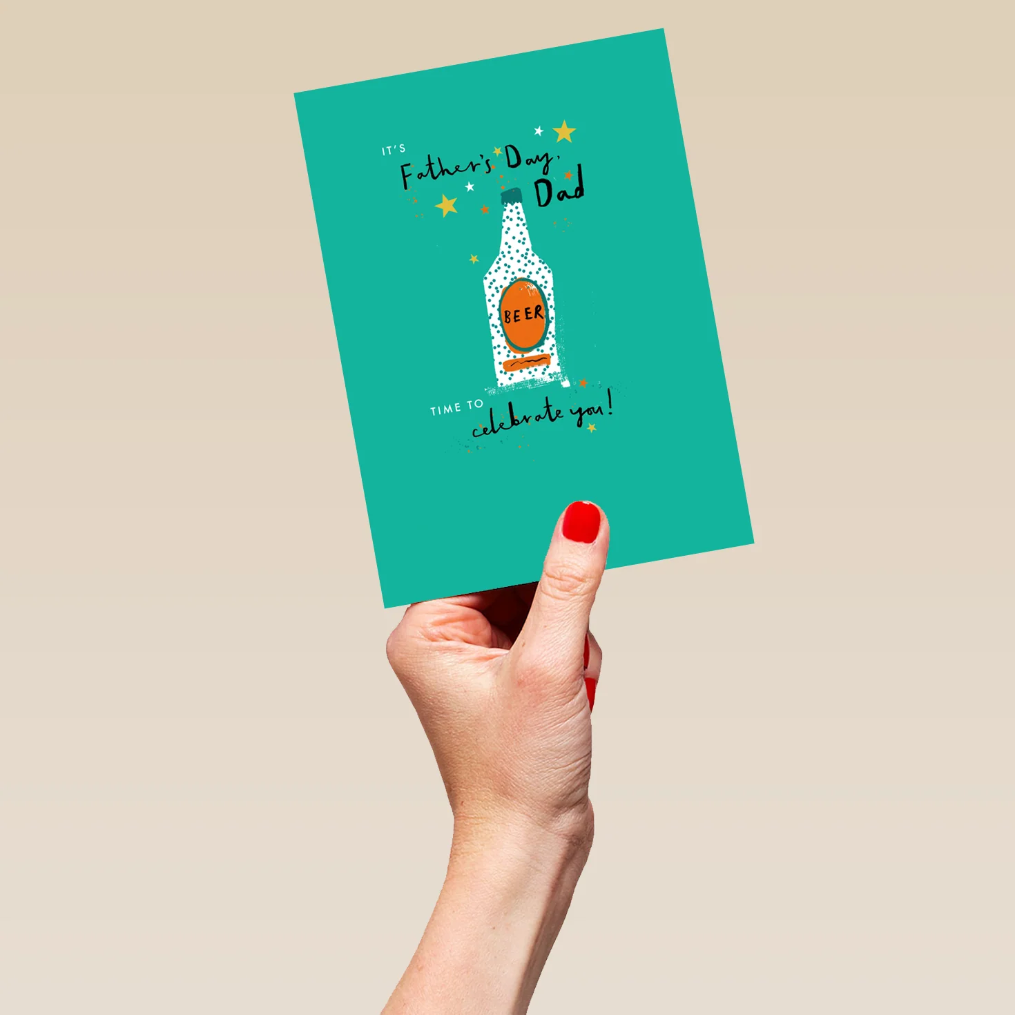 Personalised For Dad Bottle & Cheers Celebrate Father's Day Card - Image 5