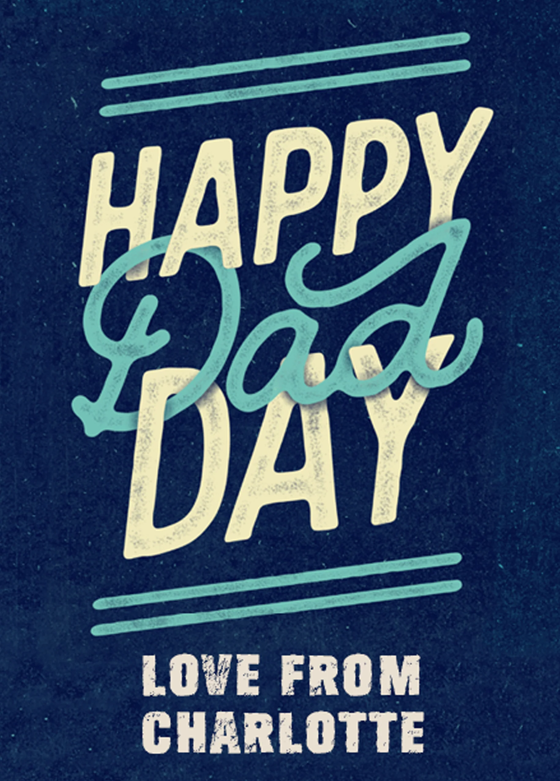 Personalised For Dad Contemporary Text Happy Father's Day Card