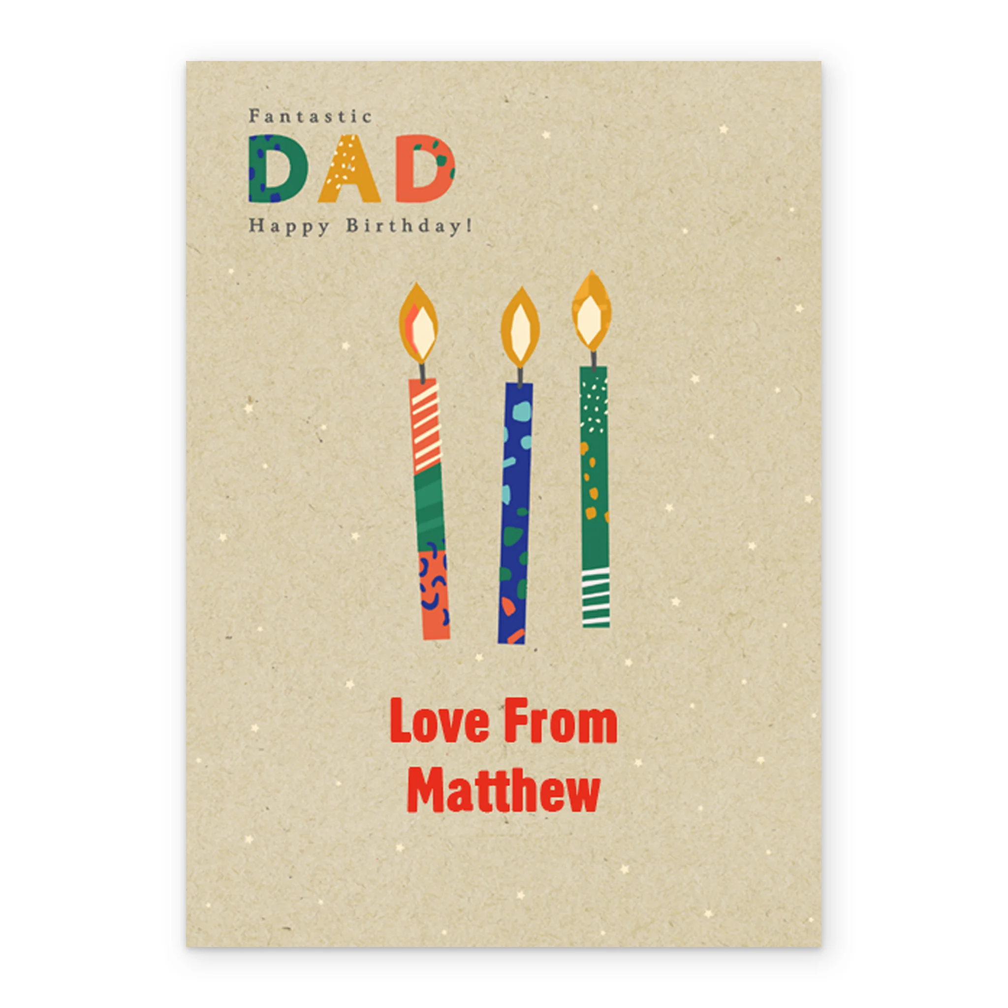 Personalised For Dad Editable Classic Candles Birthday Card - Image 2